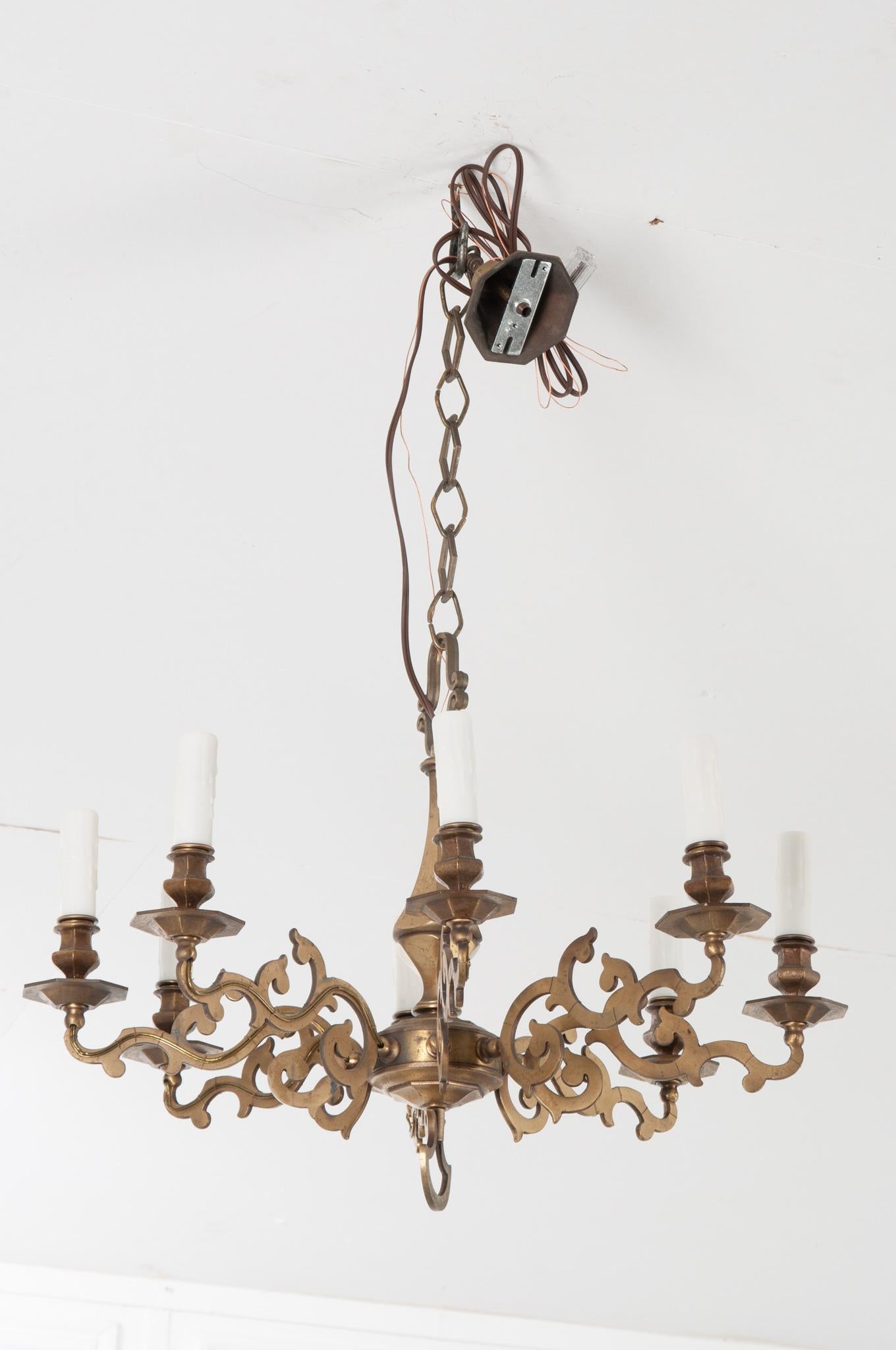 Other French 19th Century Brass Chandelier For Sale