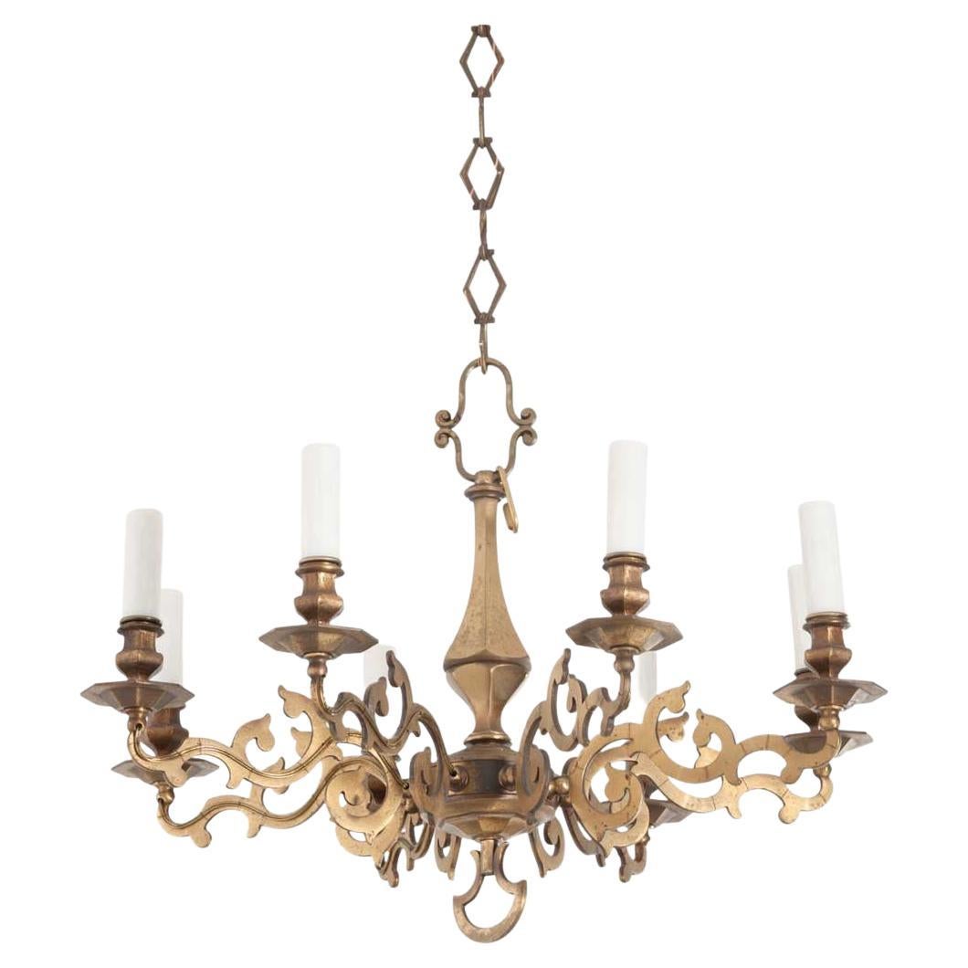 French 19th Century Brass Chandelier For Sale