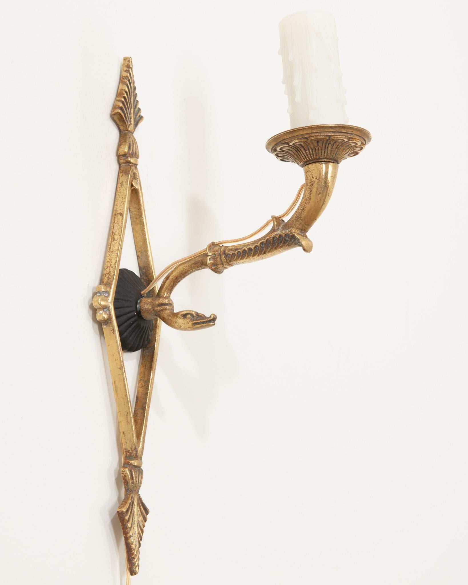 French 19th Century Brass Empire Sconce For Sale 2