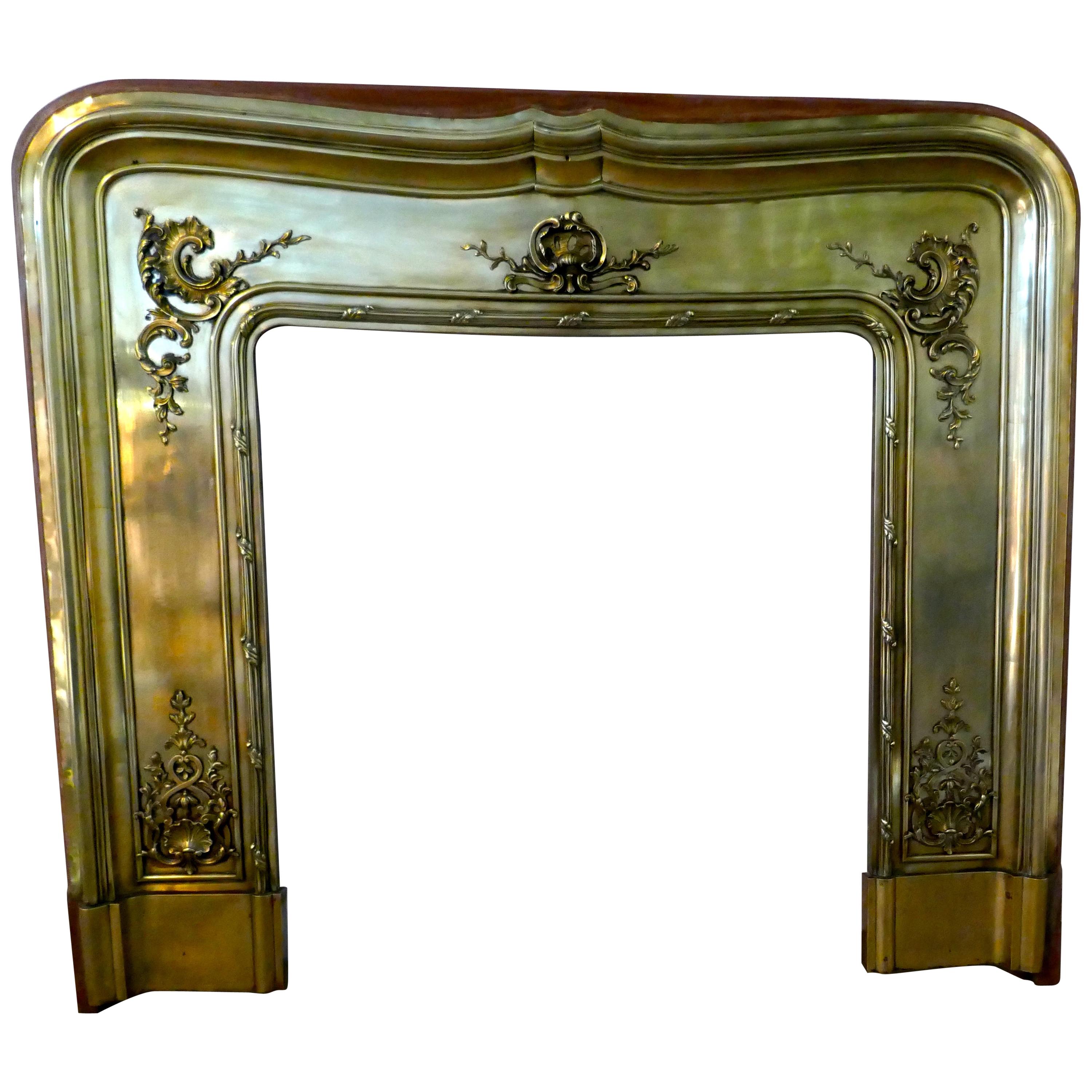 French 19th Century Brass Fire Place Surround
