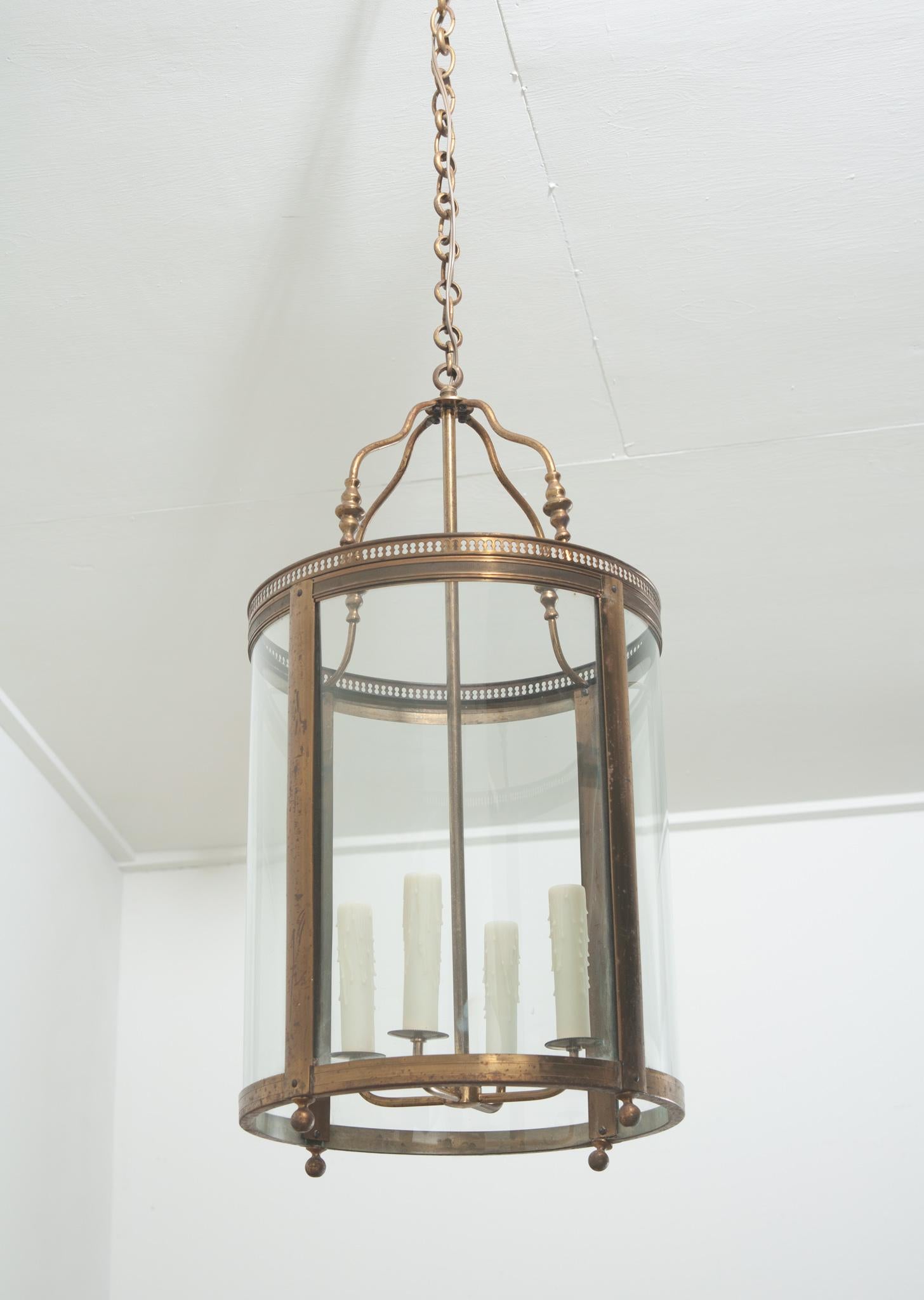 French 19th Century Brass & Glass Lantern For Sale 6
