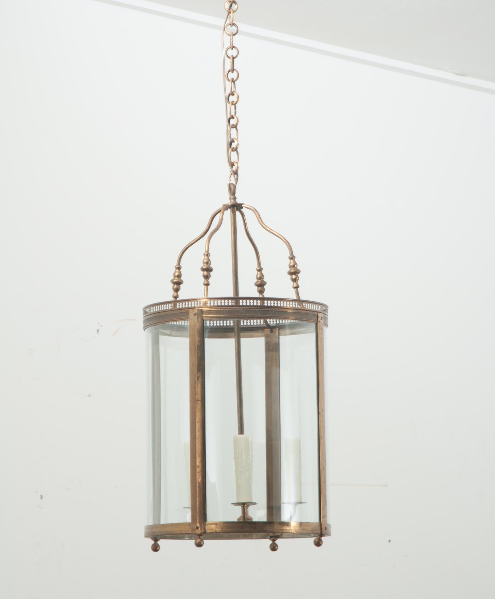 Other French 19th Century Brass & Glass Lantern For Sale