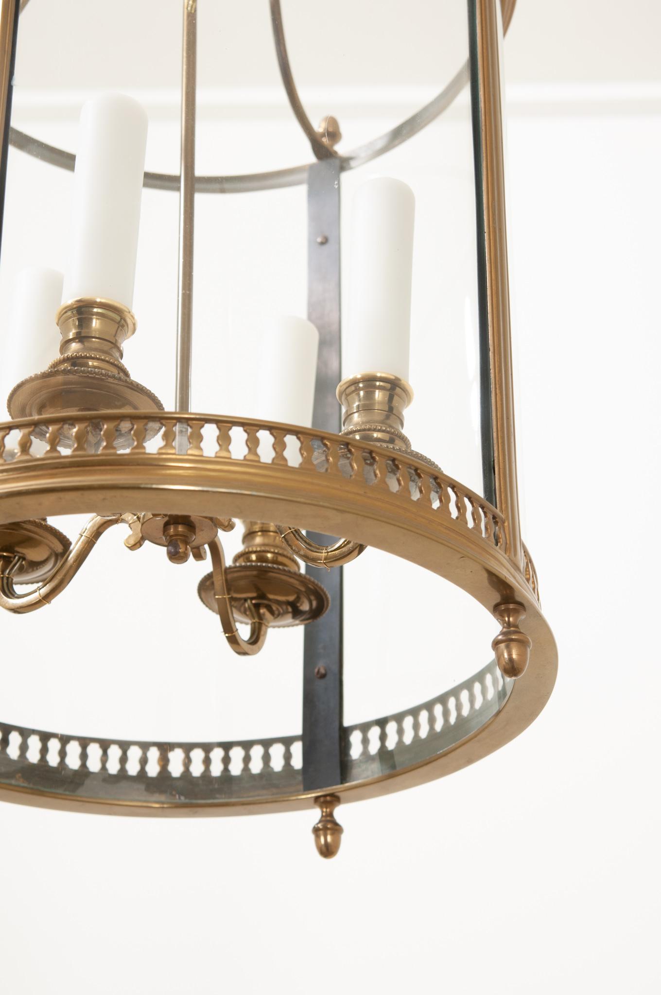 French 19th Century Brass & Glass Lantern 1
