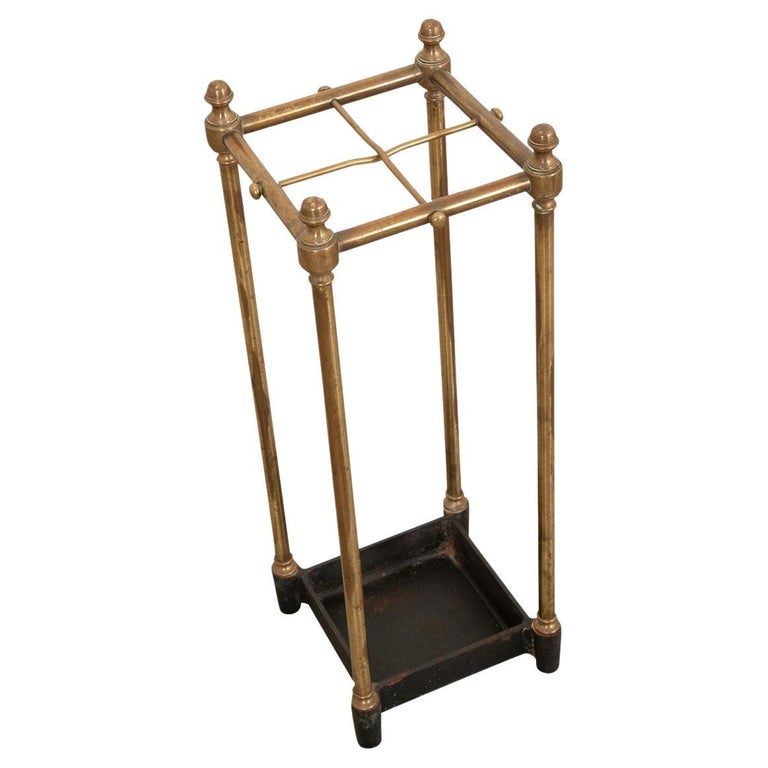 French 19th Century Brass and Iron Umbrella Stand For Sale at 1stDibs