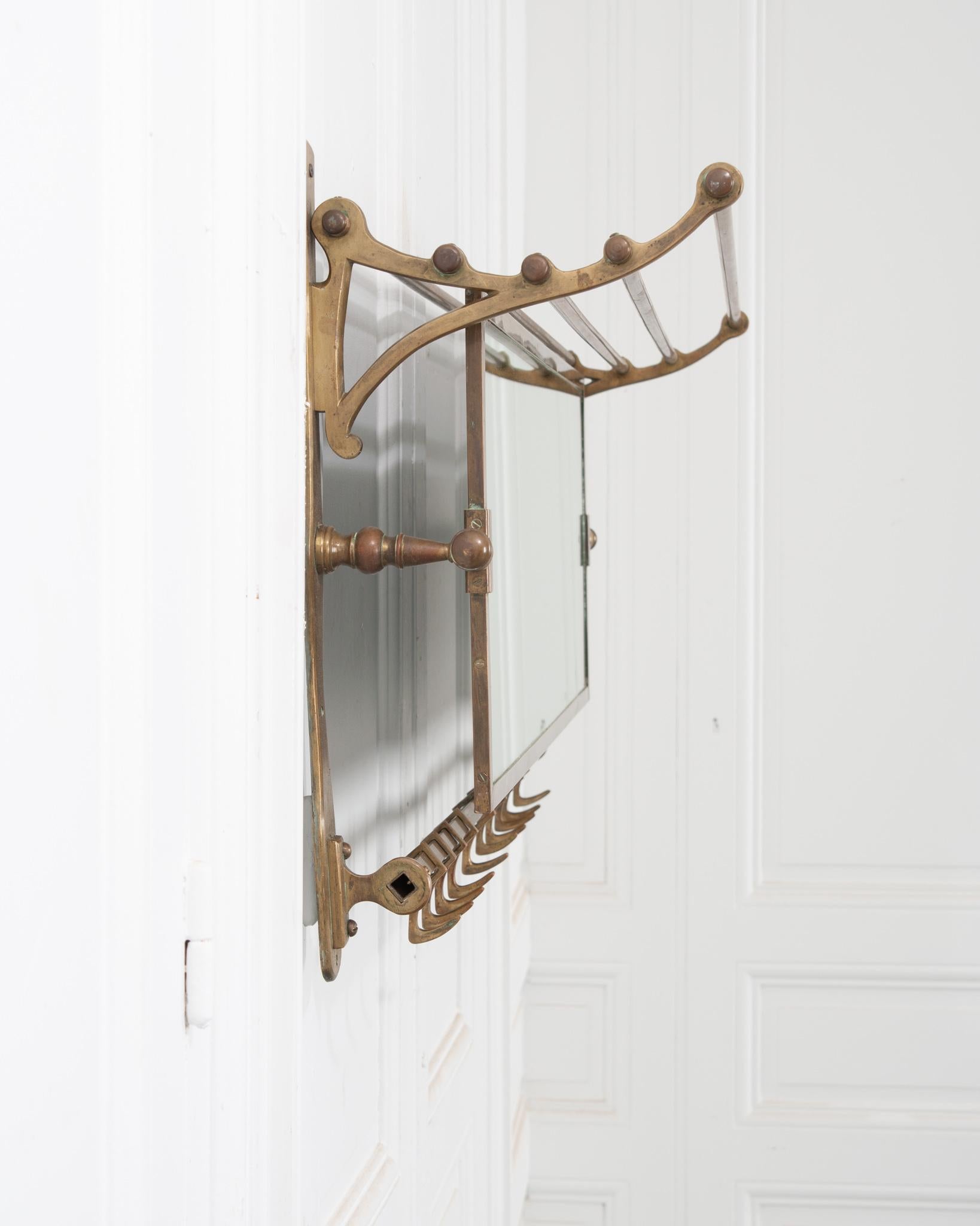 French 19th Century Brass Train Rack In Good Condition In Baton Rouge, LA