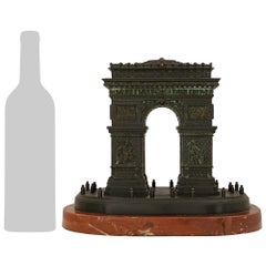 French 19th century Bronze and Marble statue of the Arc de Triomphe