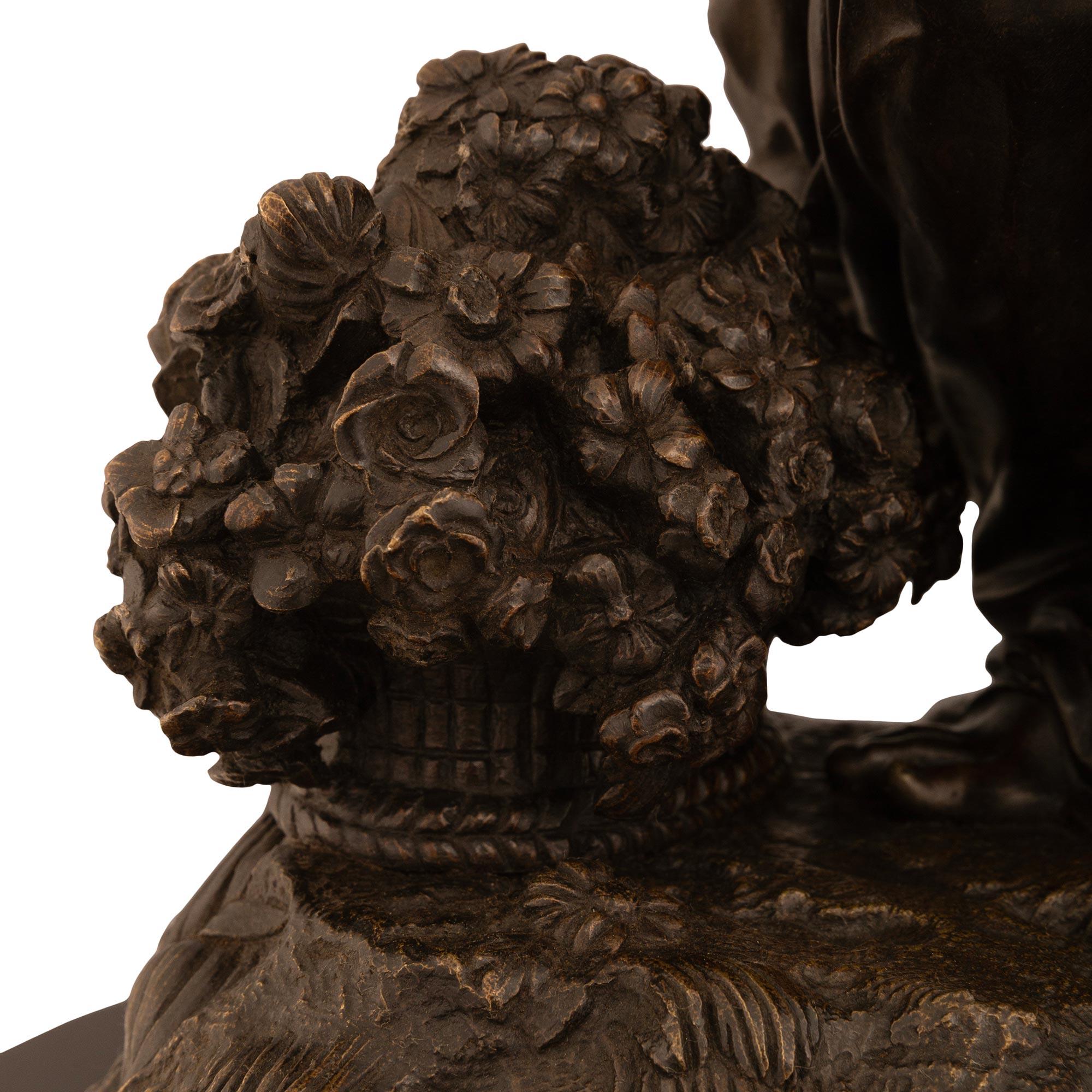 French 19th Century Bronze And Marble Statue Signed By Schoenewerk And Marchand For Sale 2
