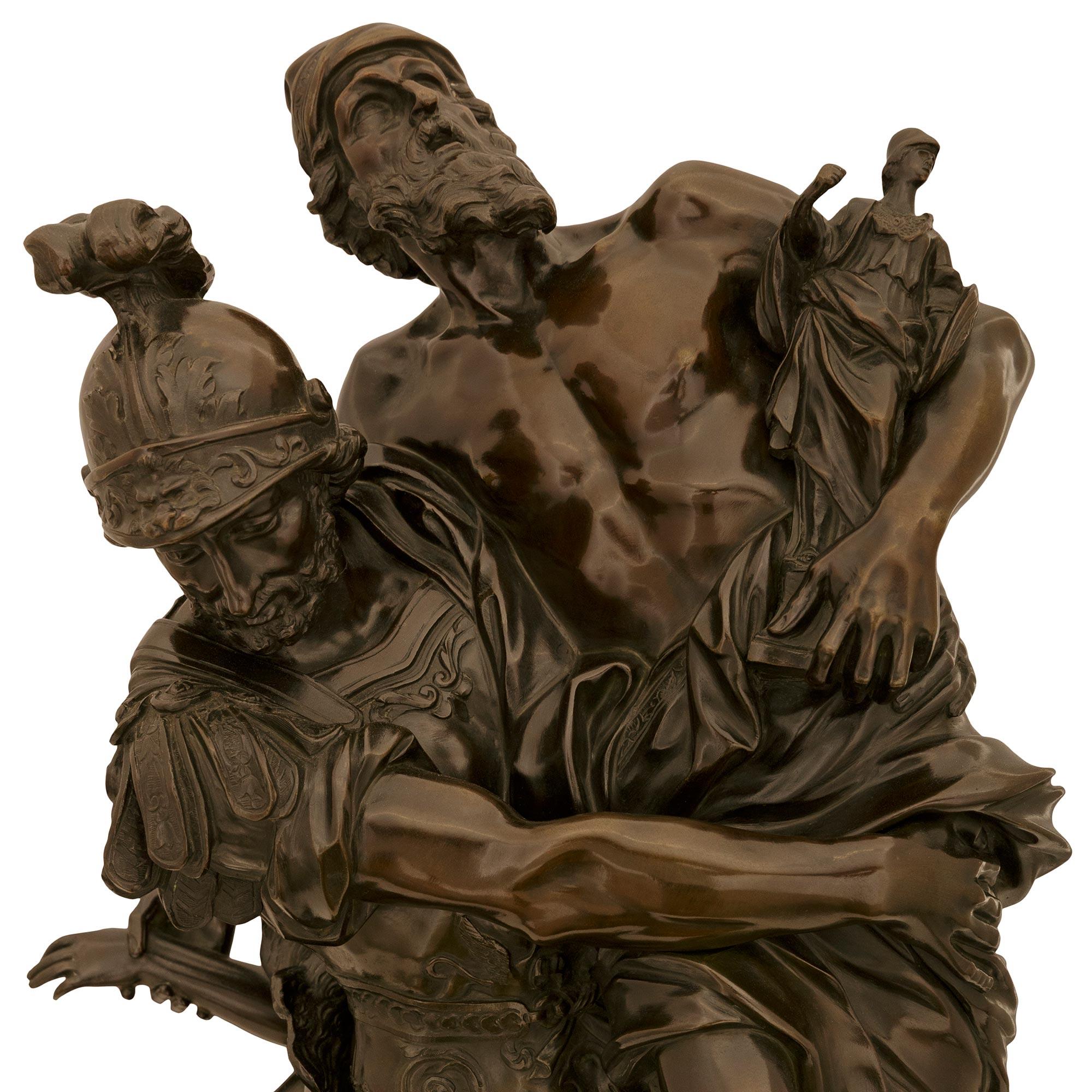 Francese Statua francese del XIX secolo in bronzo e ormolu di Enea e Anchise in vendita