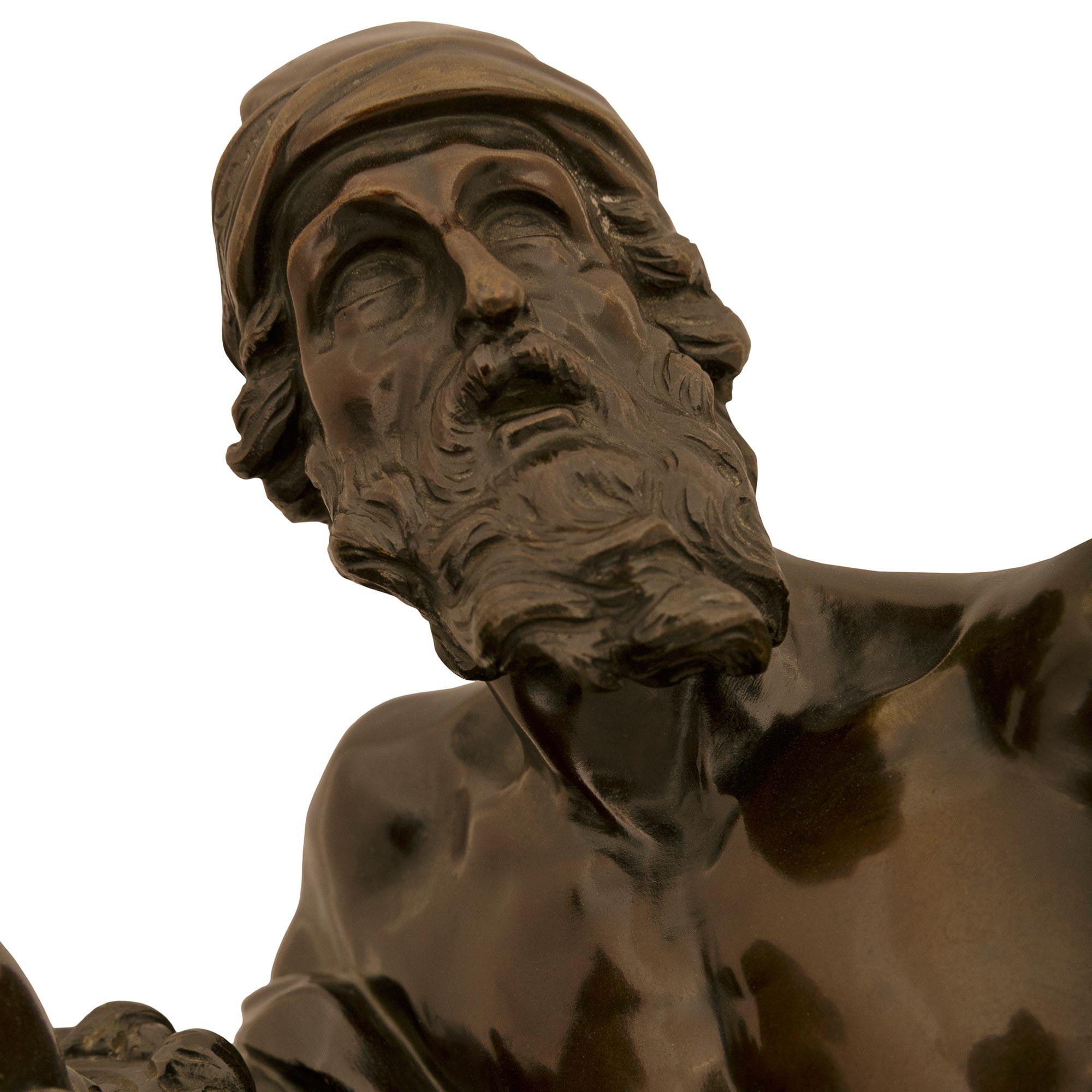 Statua francese del XIX secolo in bronzo e ormolu di Enea e Anchise In condizioni buone in vendita a West Palm Beach, FL
