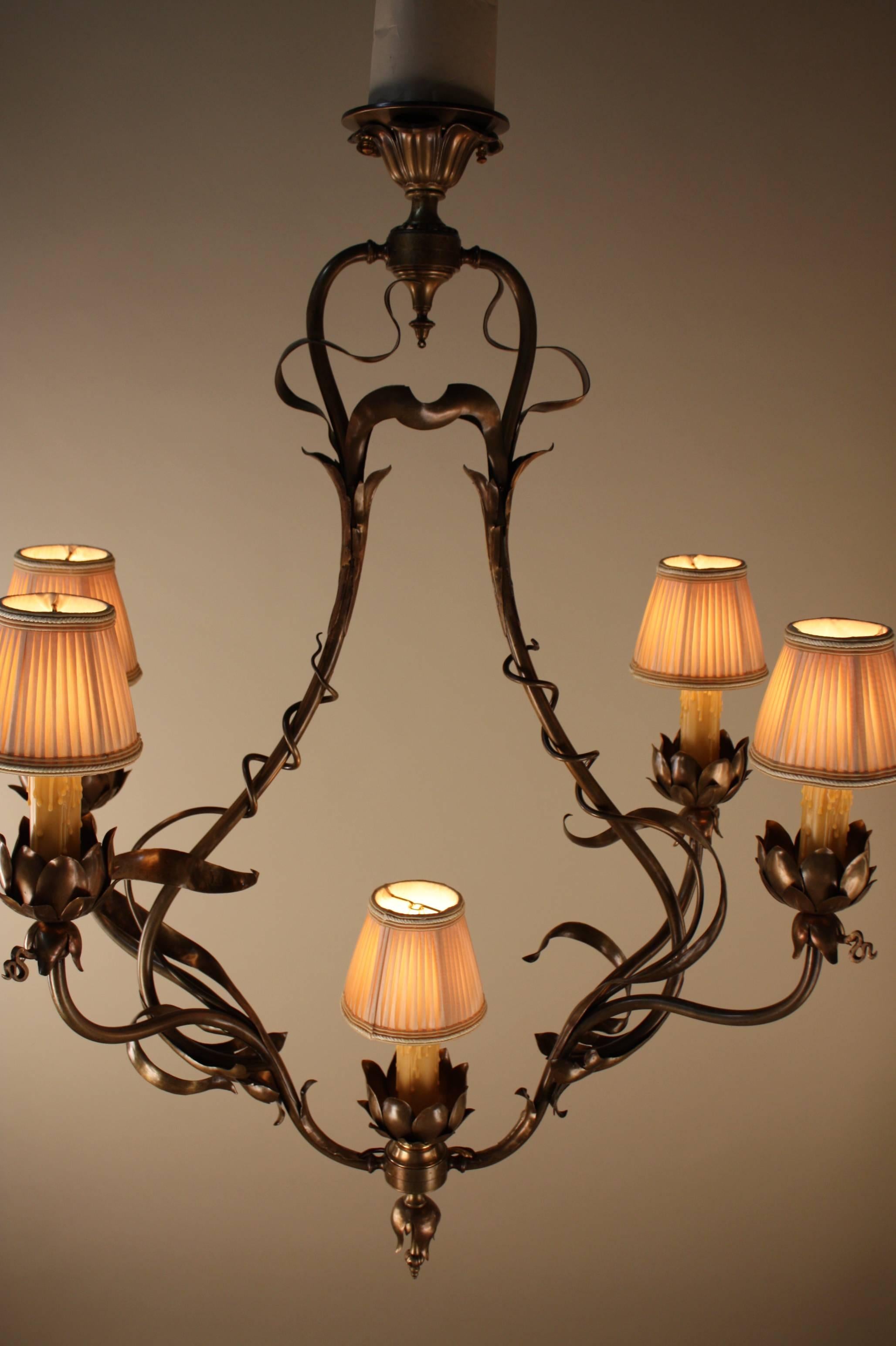 French 19th Century Bronze Art Nouveau Chandelier 7