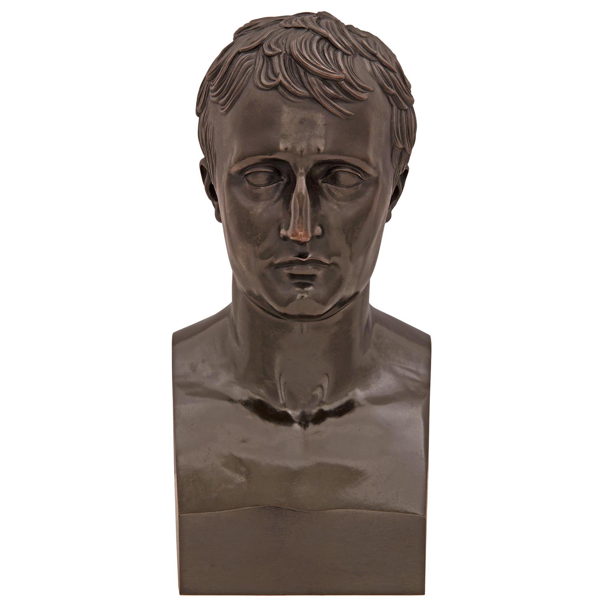 French 19th Century Bronze Bust of Napoleon, after a Model by Antonio Canova