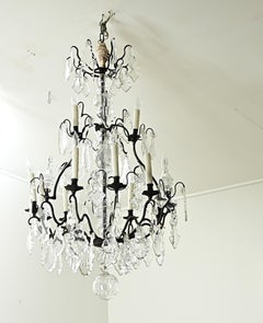 French 19th Century Bronze & Crystal Chandelier