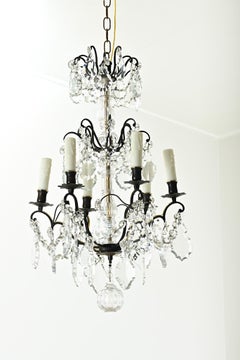 French 19th Century Bronze & Crystal Chandelier