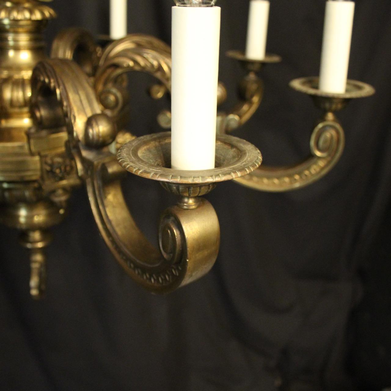 Baroque French 19th Century Bronze Eight-Light Antique Chandelier