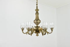 Araña francesa de bronce y cristal del siglo XIX