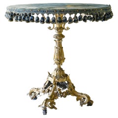 French 19th Century Bronze Gueridon Table with Fringe