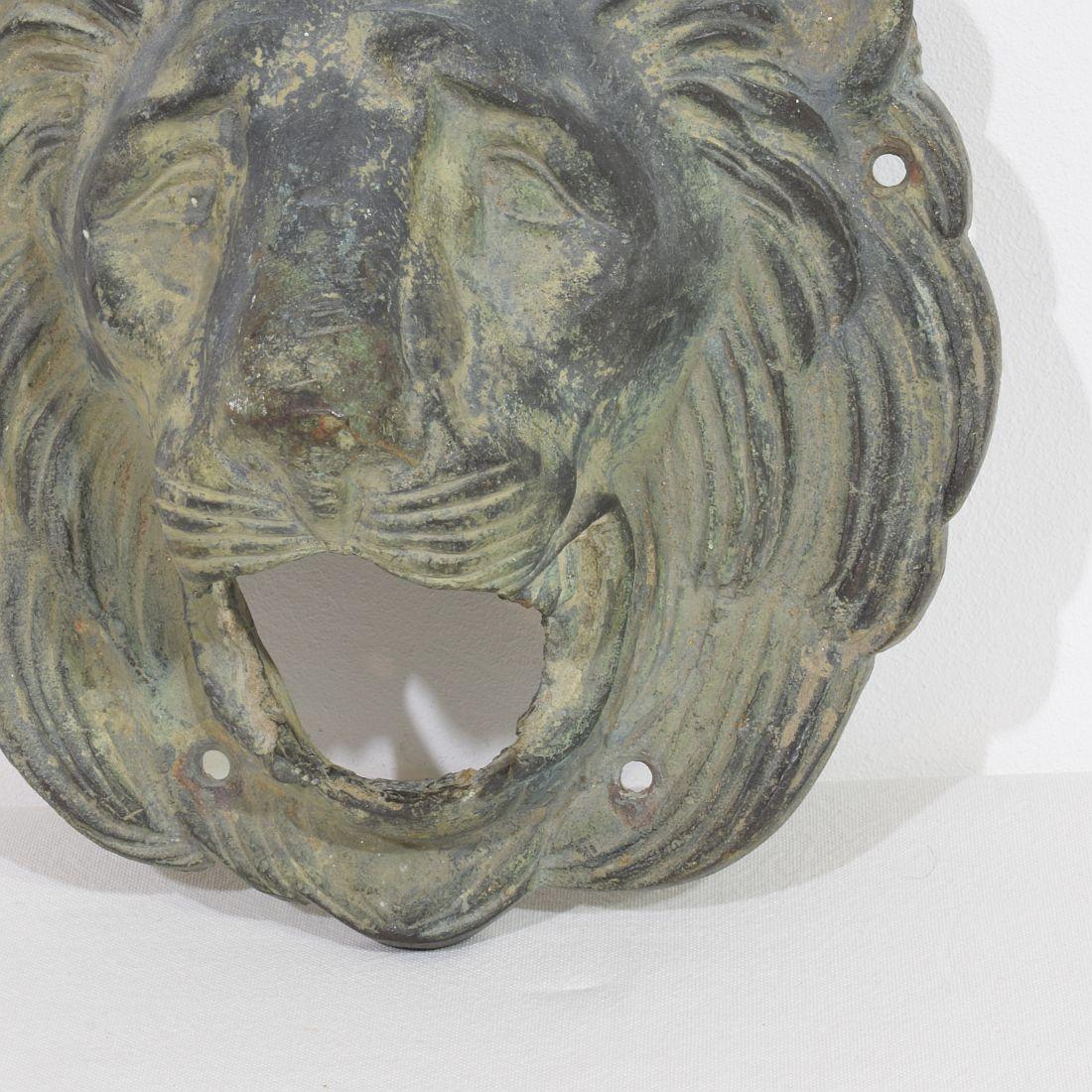 French, 19th Century Bronze Lion Fountain Head For Sale 2