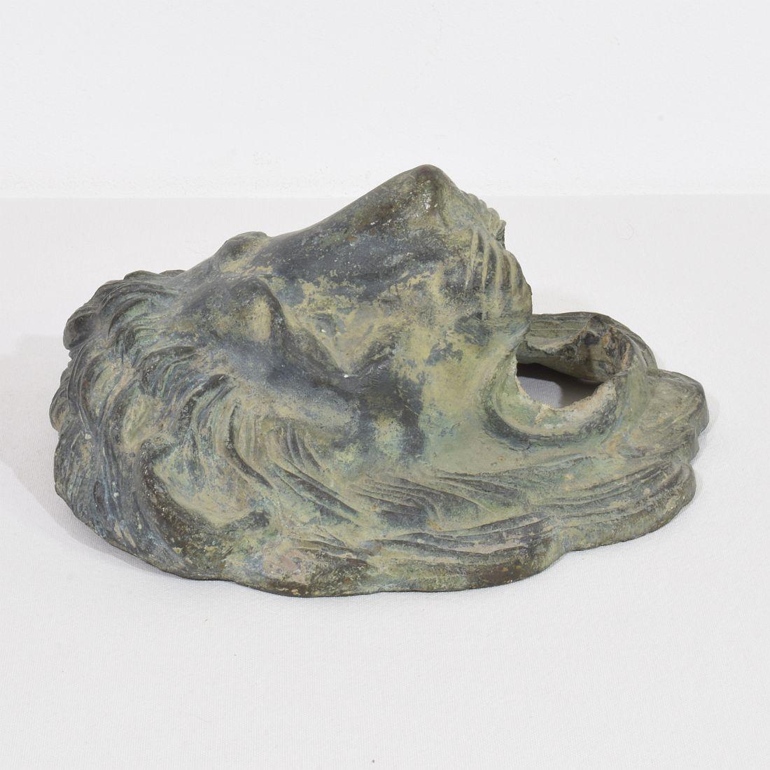 French, 19th Century Bronze Lion Fountain Head For Sale 5