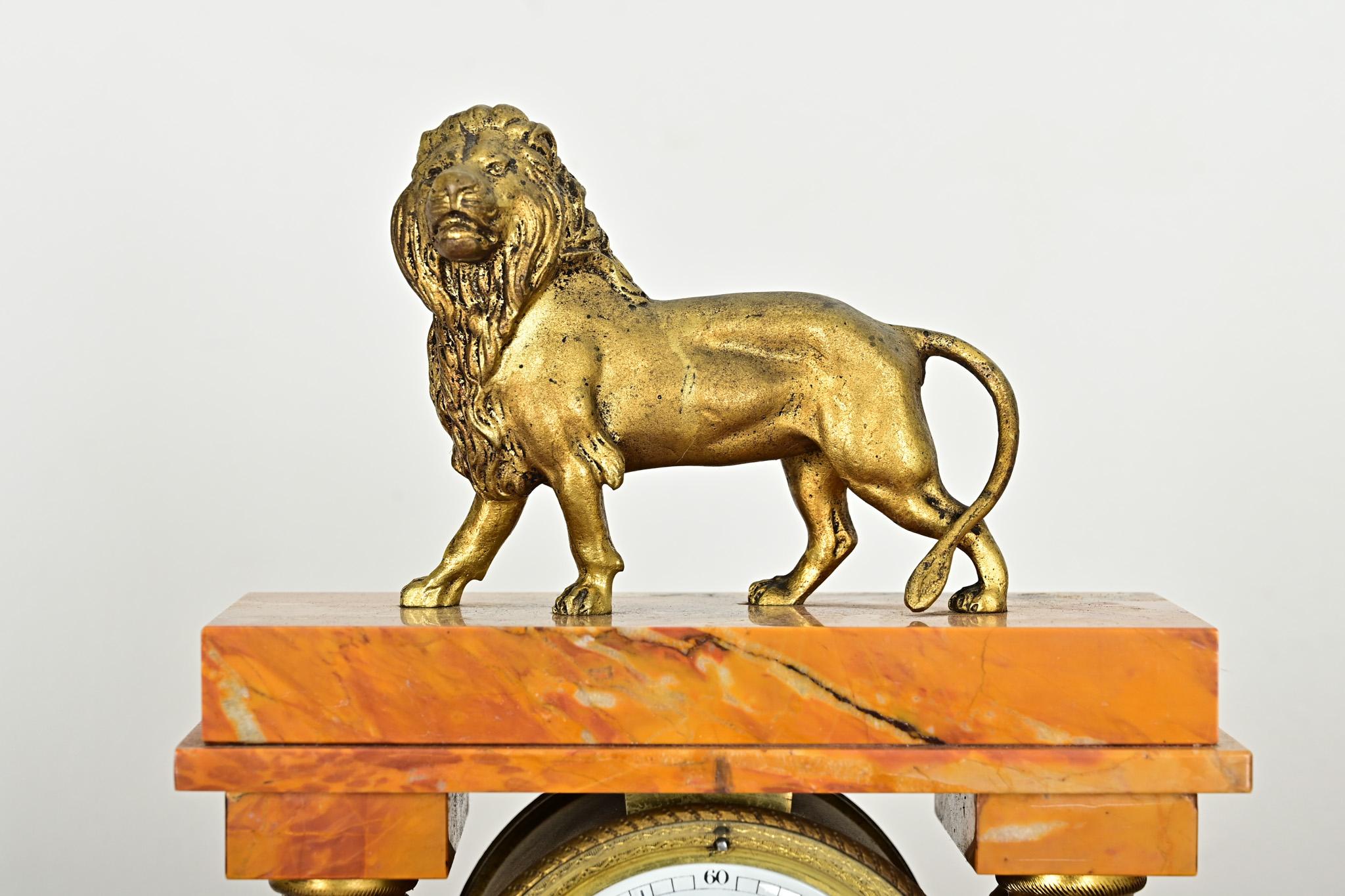French 19th Century Bronze & Marble Mantel Clock Set For Sale 3