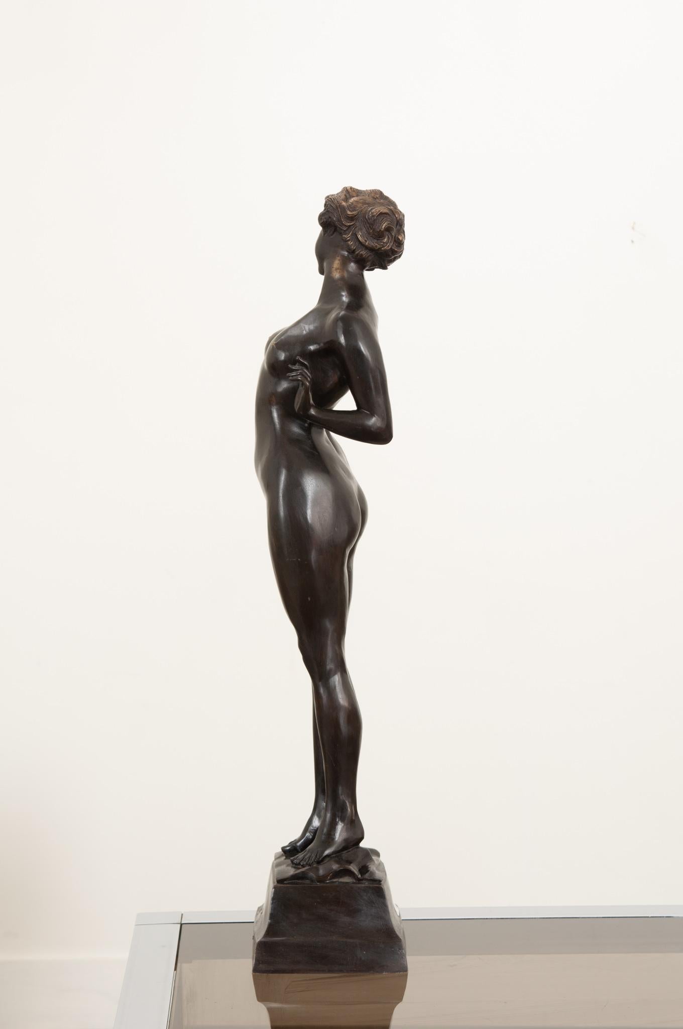 French 19th Century Bronze Nude Statue In Good Condition For Sale In Baton Rouge, LA