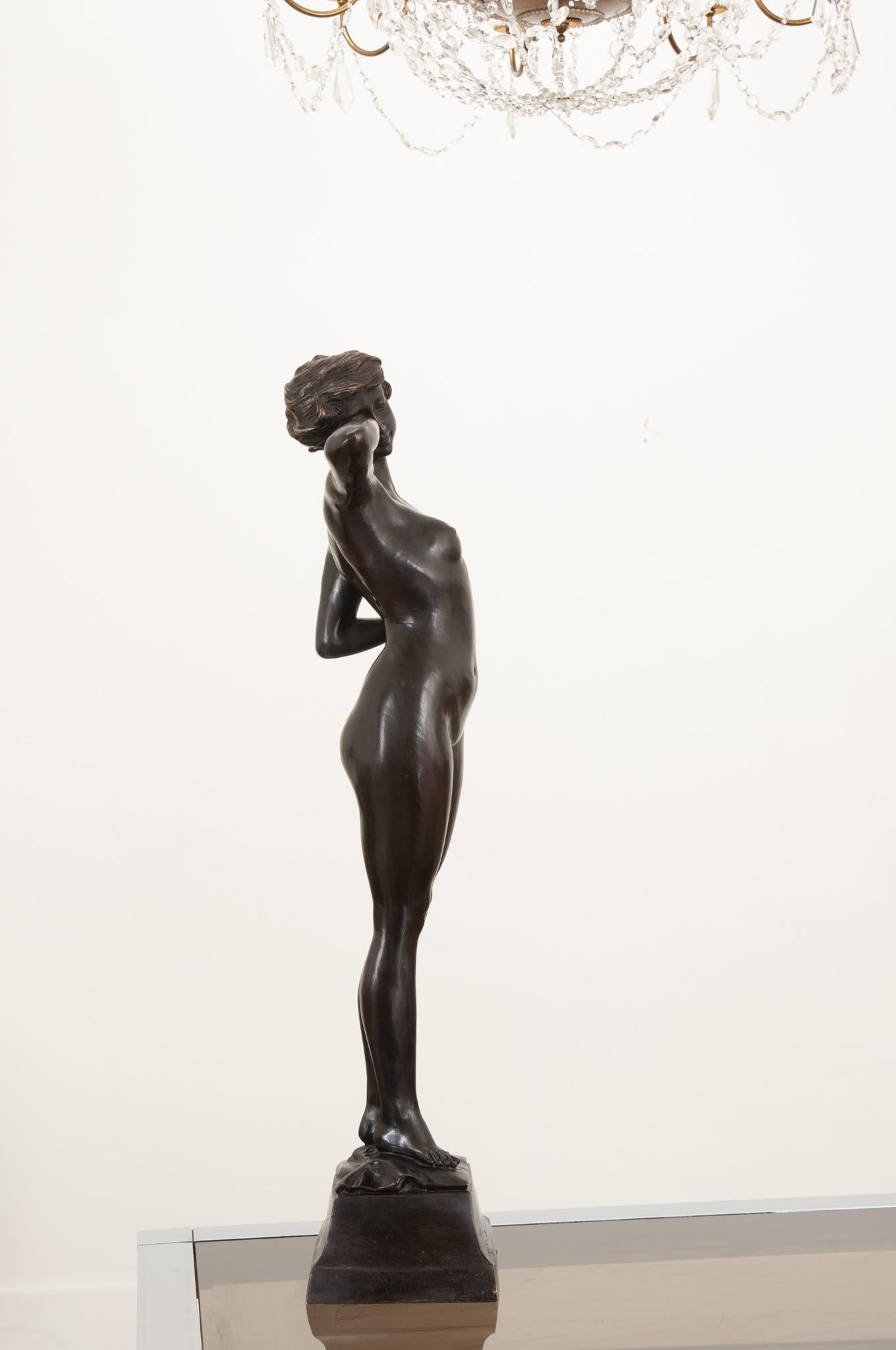 French 19th Century Bronze Nude Statue For Sale 1