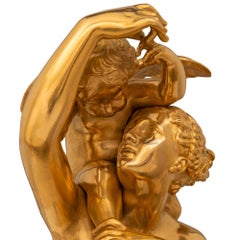 Estatua Francesa Siglo XIX Bronce y Ormolu Allegorie De L'amour Maternel