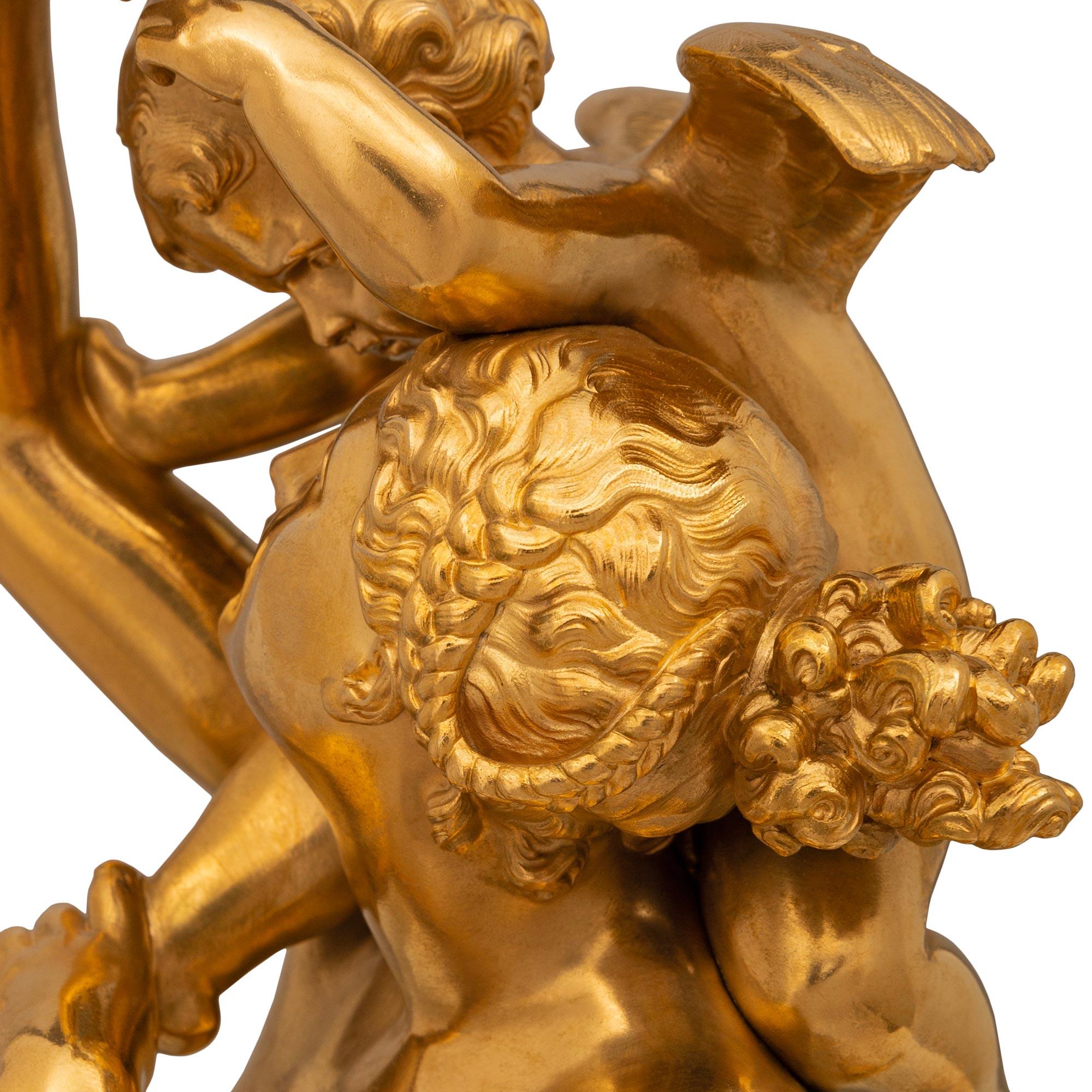 French 19th Century Bronze & Ormolu Statue Allegorie De L'amour Maternel For Sale 1