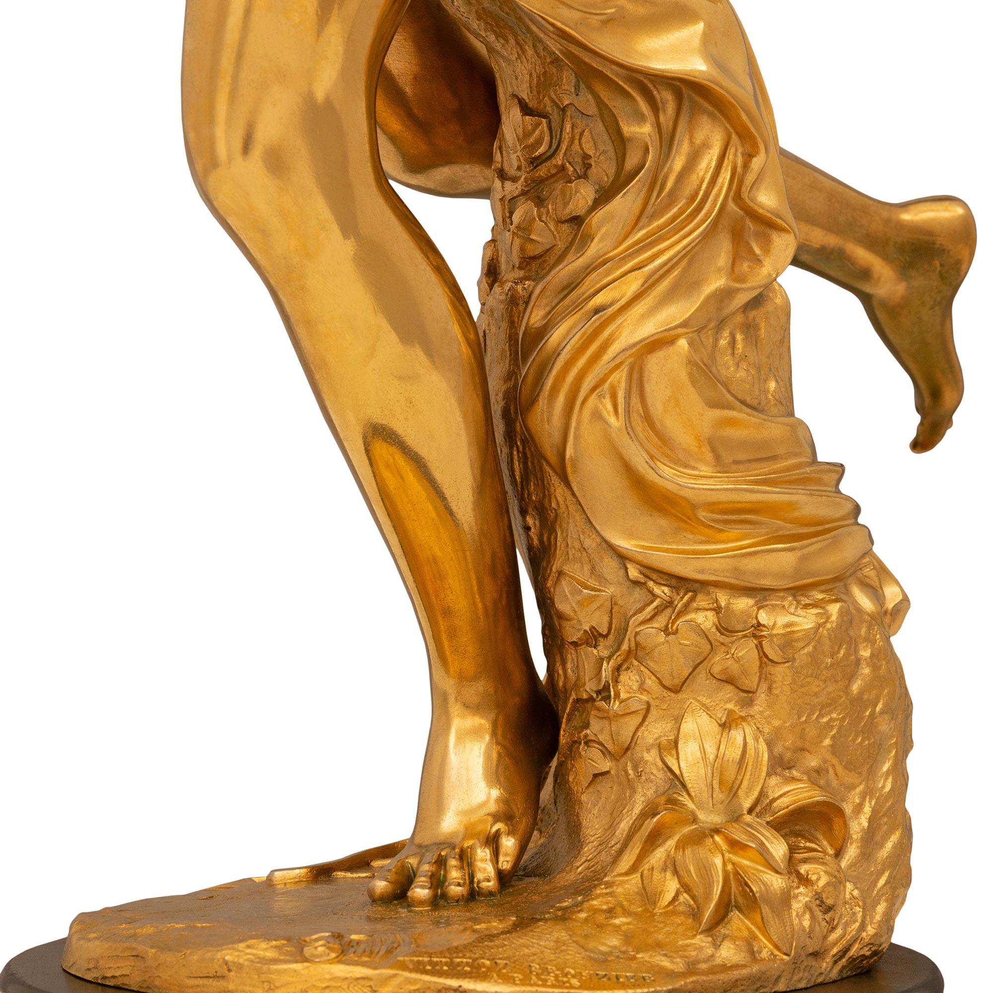 French 19th Century Bronze & Ormolu Statue Allegorie De L'amour Maternel For Sale 3
