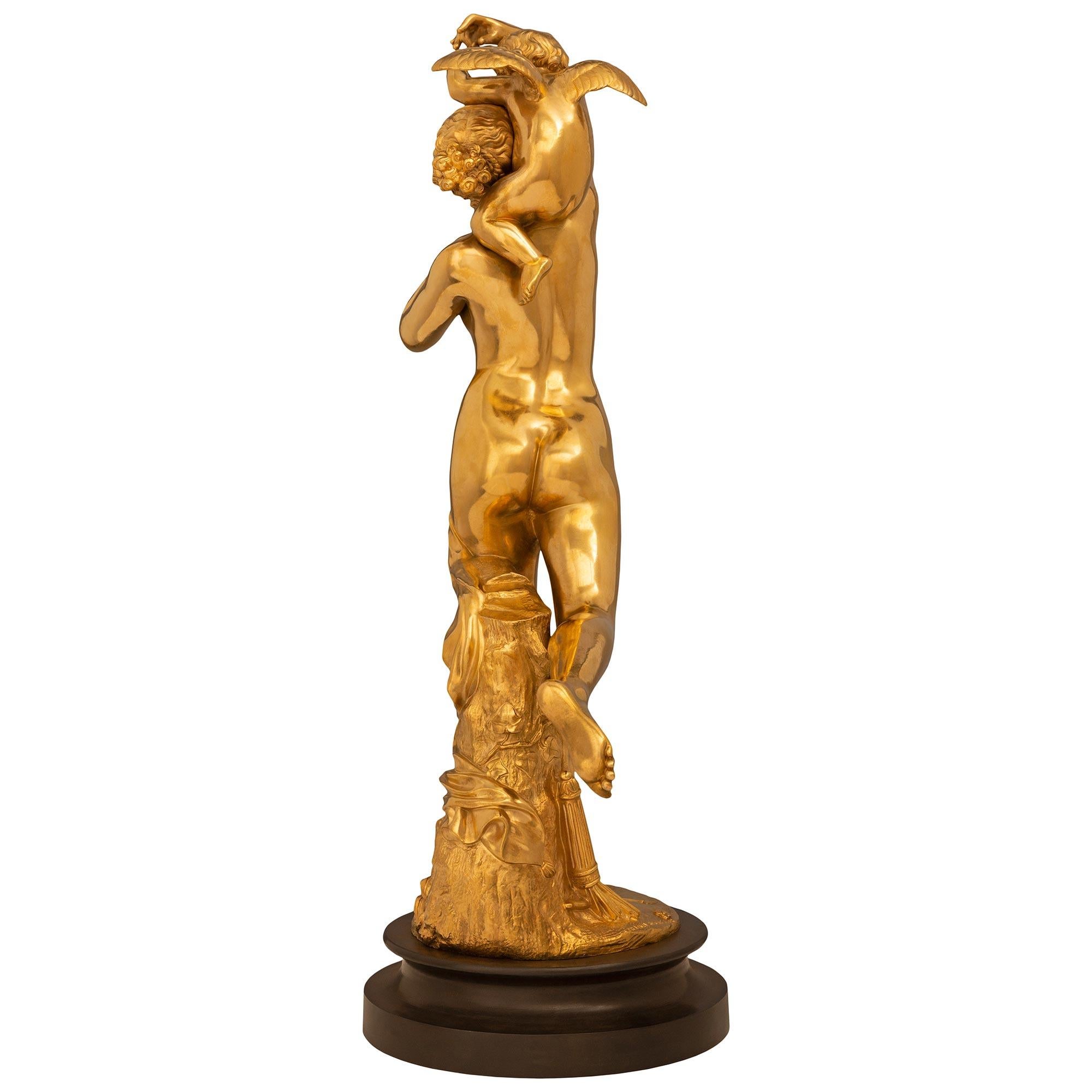 French 19th Century Bronze & Ormolu Statue Allegorie De L'amour Maternel For Sale 5