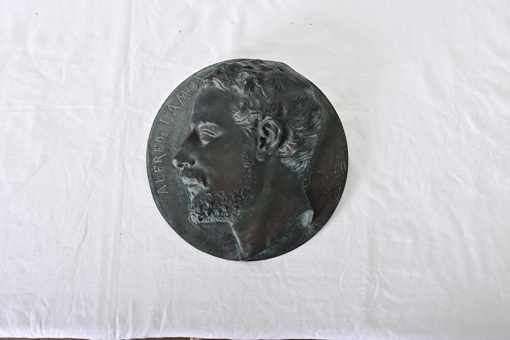 Beaux Arts French 19th Century Bronze Plaque by Chédeville For Sale