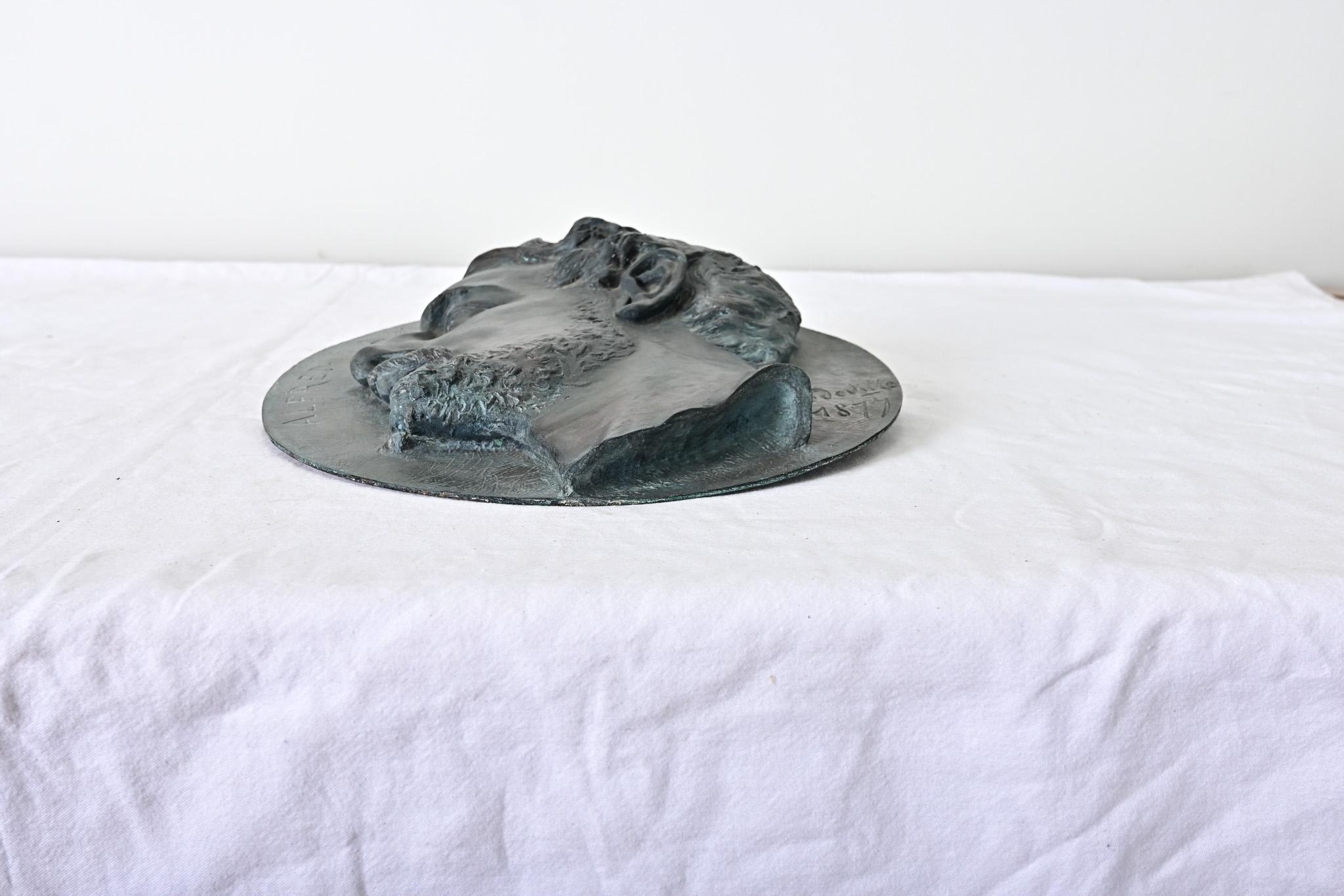 Cast French 19th Century Bronze Plaque by Chédeville For Sale