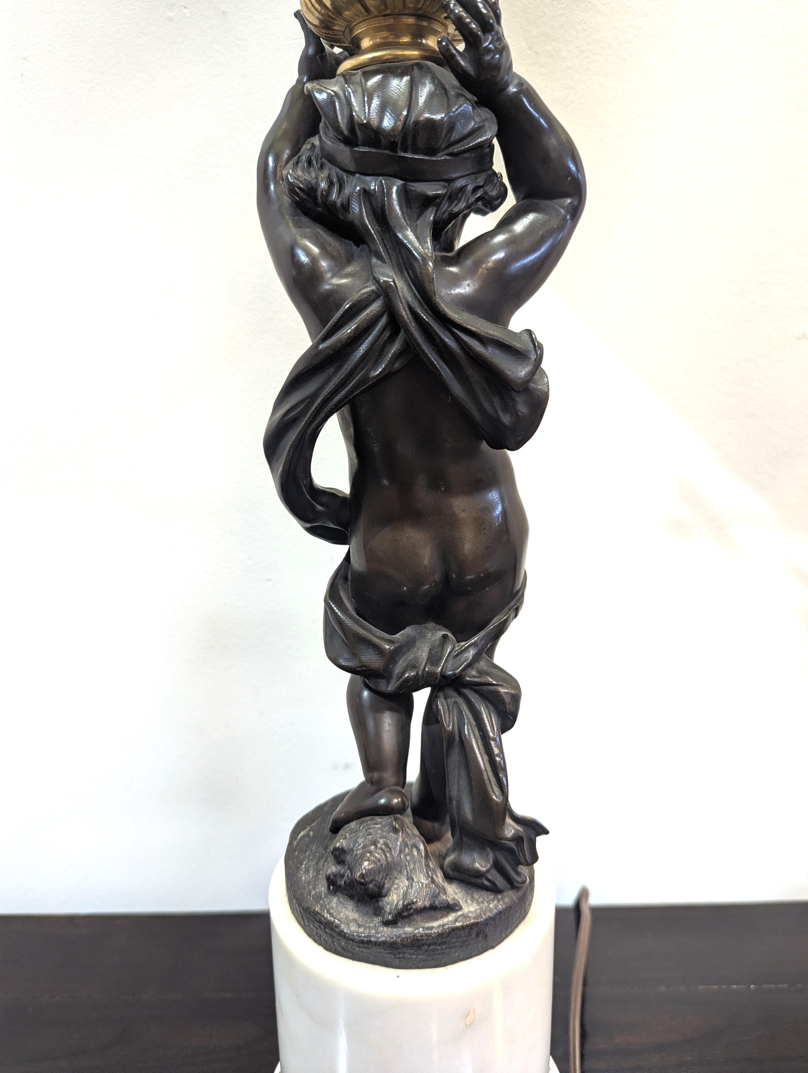 Pareja de Candelabros Putti de Bronce Franceses del Siglo XIX en venta 5