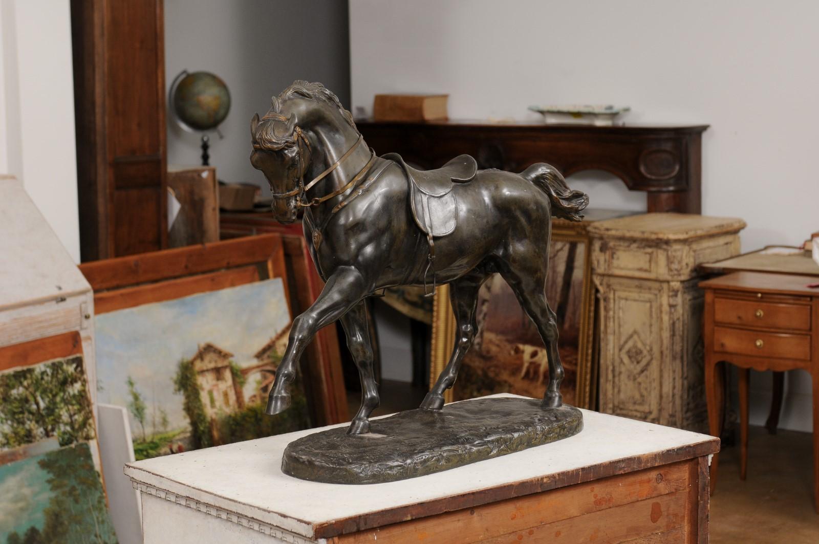 French 19th Century Bronze Sculpture Depicting a Horse with Left Leg Raised 7