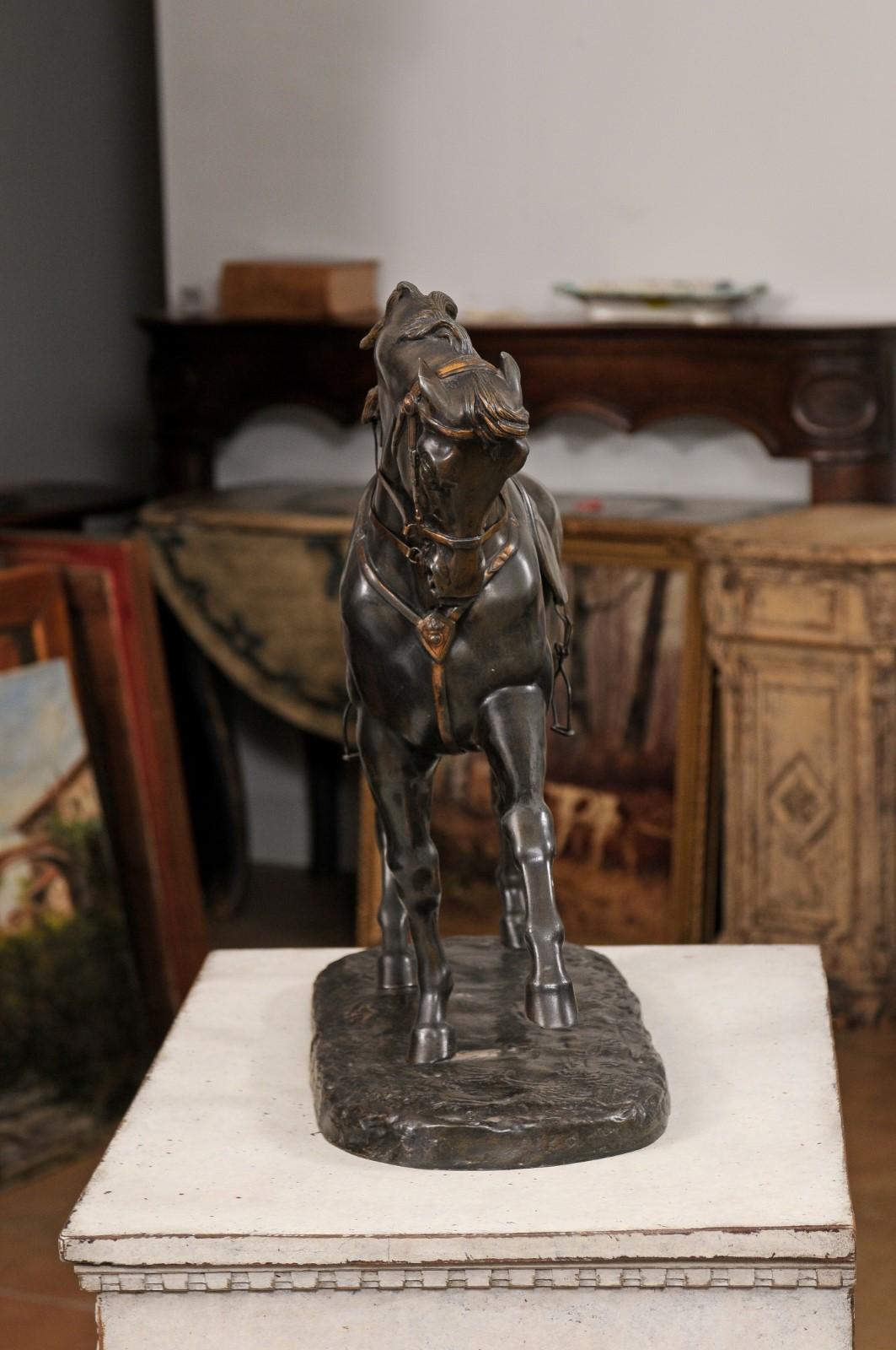 French 19th Century Bronze Sculpture Depicting a Horse with Left Leg Raised 8
