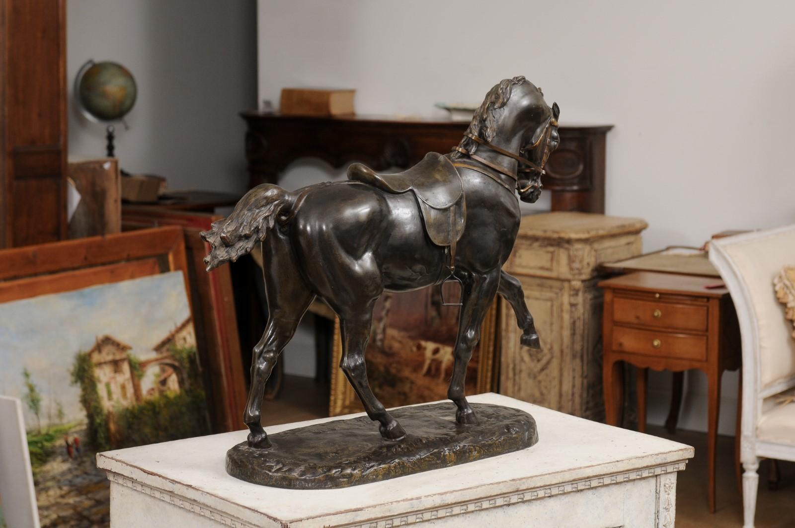 French 19th Century Bronze Sculpture Depicting a Horse with Left Leg Raised 3