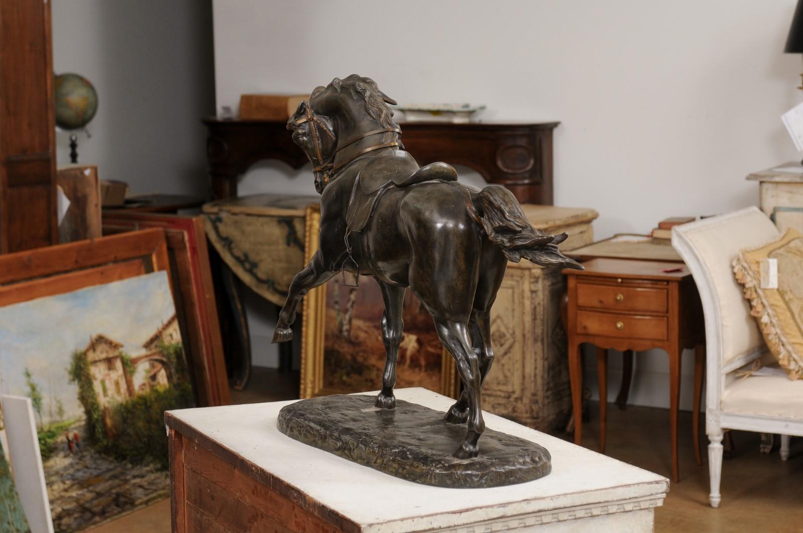 French 19th Century Bronze Sculpture Depicting a Horse with Left Leg Raised 5