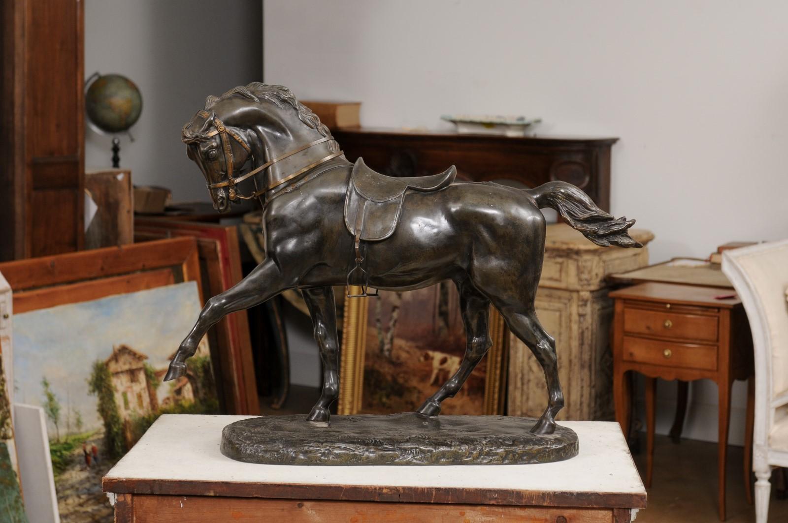 French 19th Century Bronze Sculpture Depicting a Horse with Left Leg Raised 6