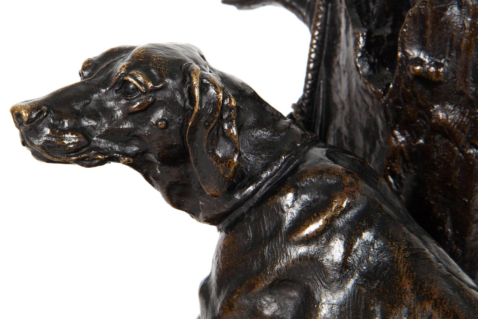 French 19th Century Bronze Sculpture “Gardant du Gibier” by Pierre-Jules Mêne For Sale 8