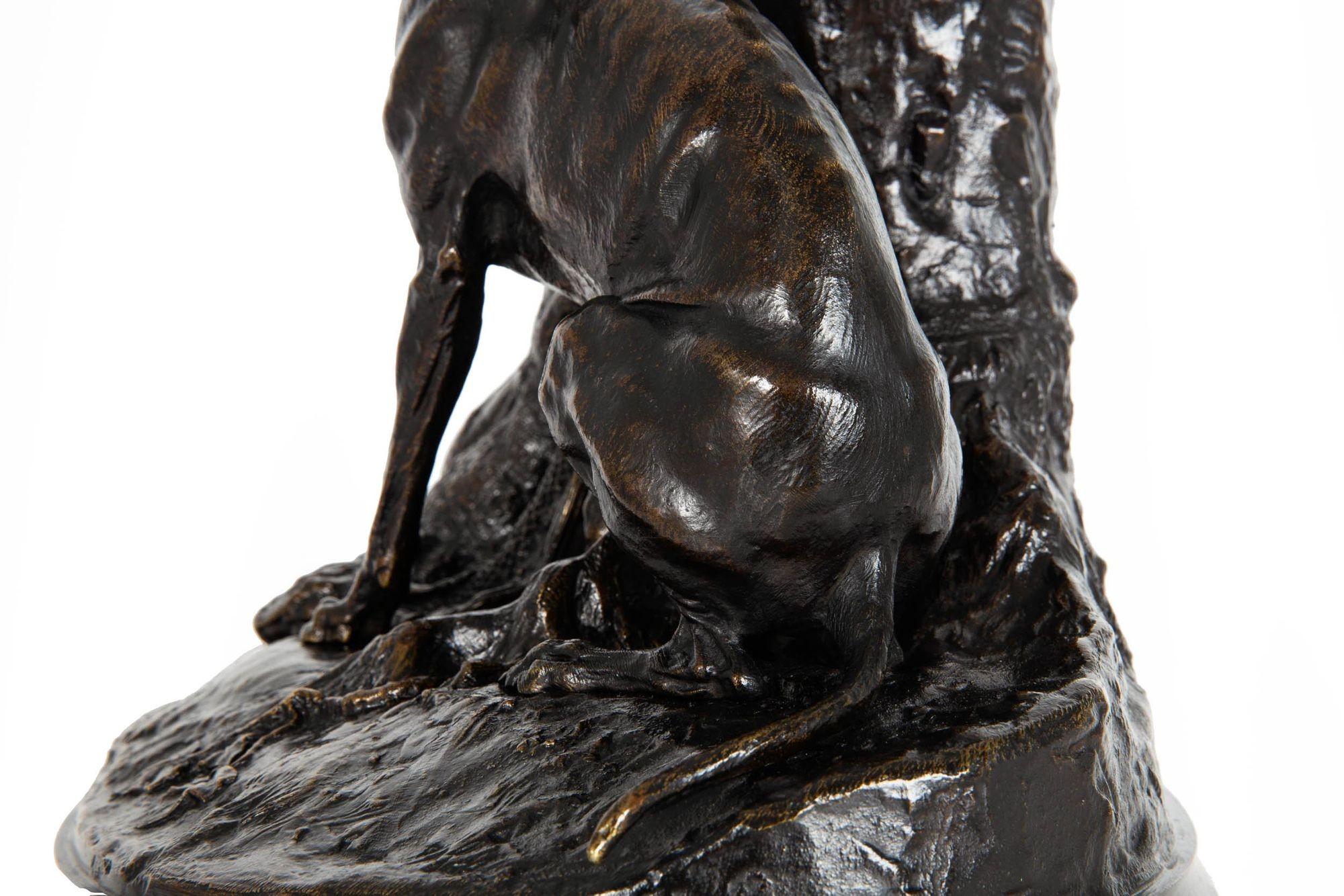 French 19th Century Bronze Sculpture “Gardant du Gibier” by Pierre-Jules Mêne For Sale 14