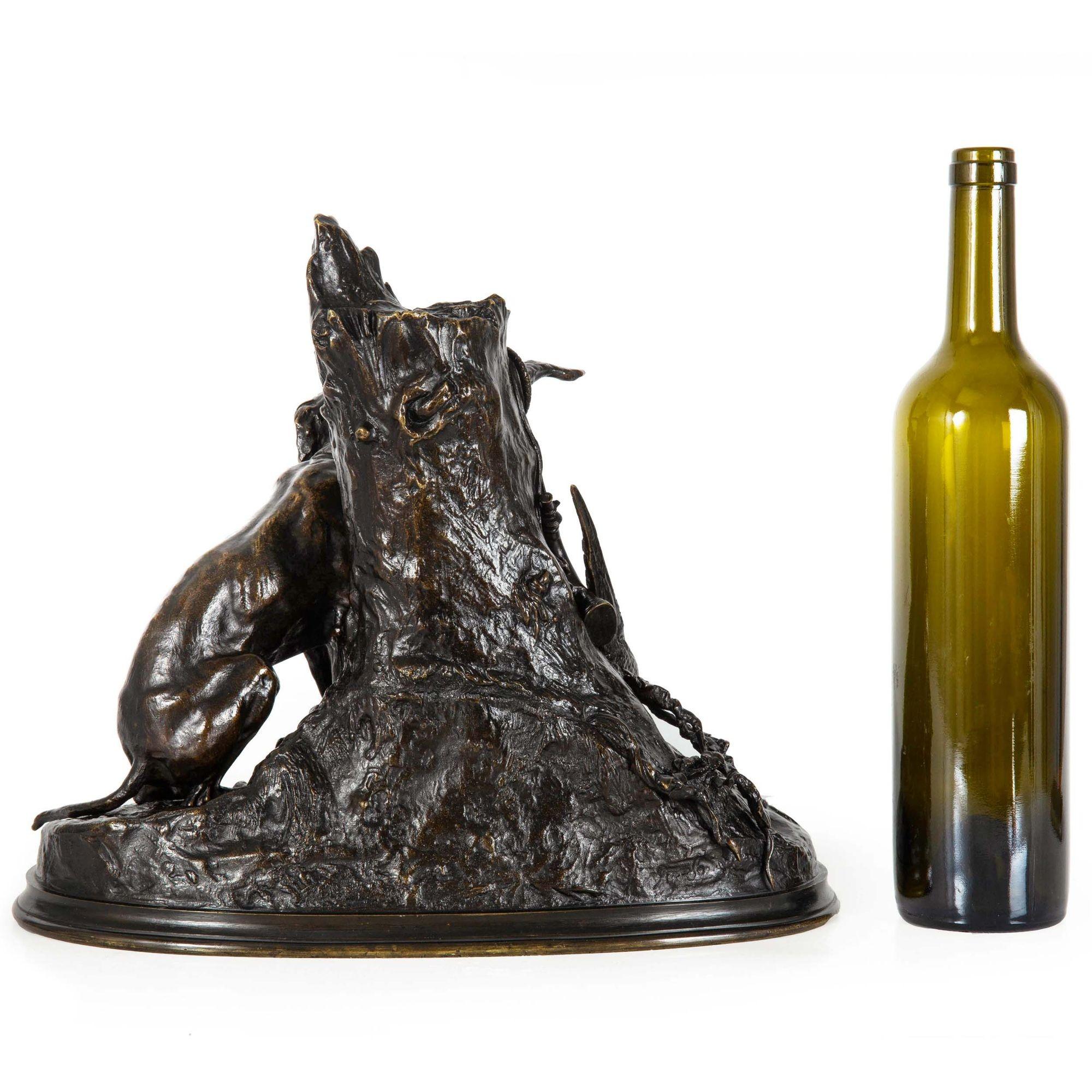 French 19th Century Bronze Sculpture “Gardant du Gibier” by Pierre-Jules Mêne For Sale 2
