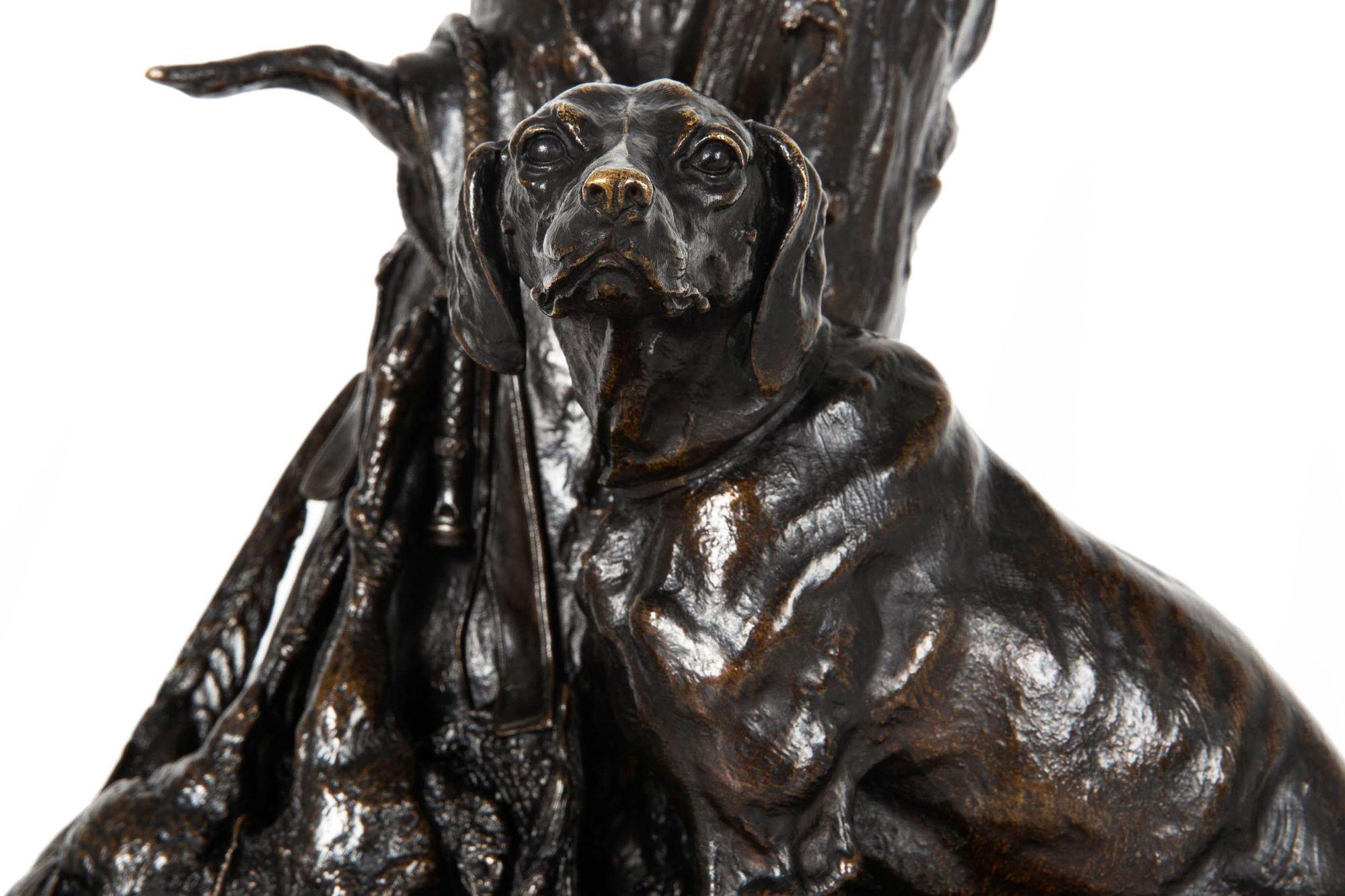 French 19th Century Bronze Sculpture “Gardant du Gibier” by Pierre-Jules Mêne For Sale 3