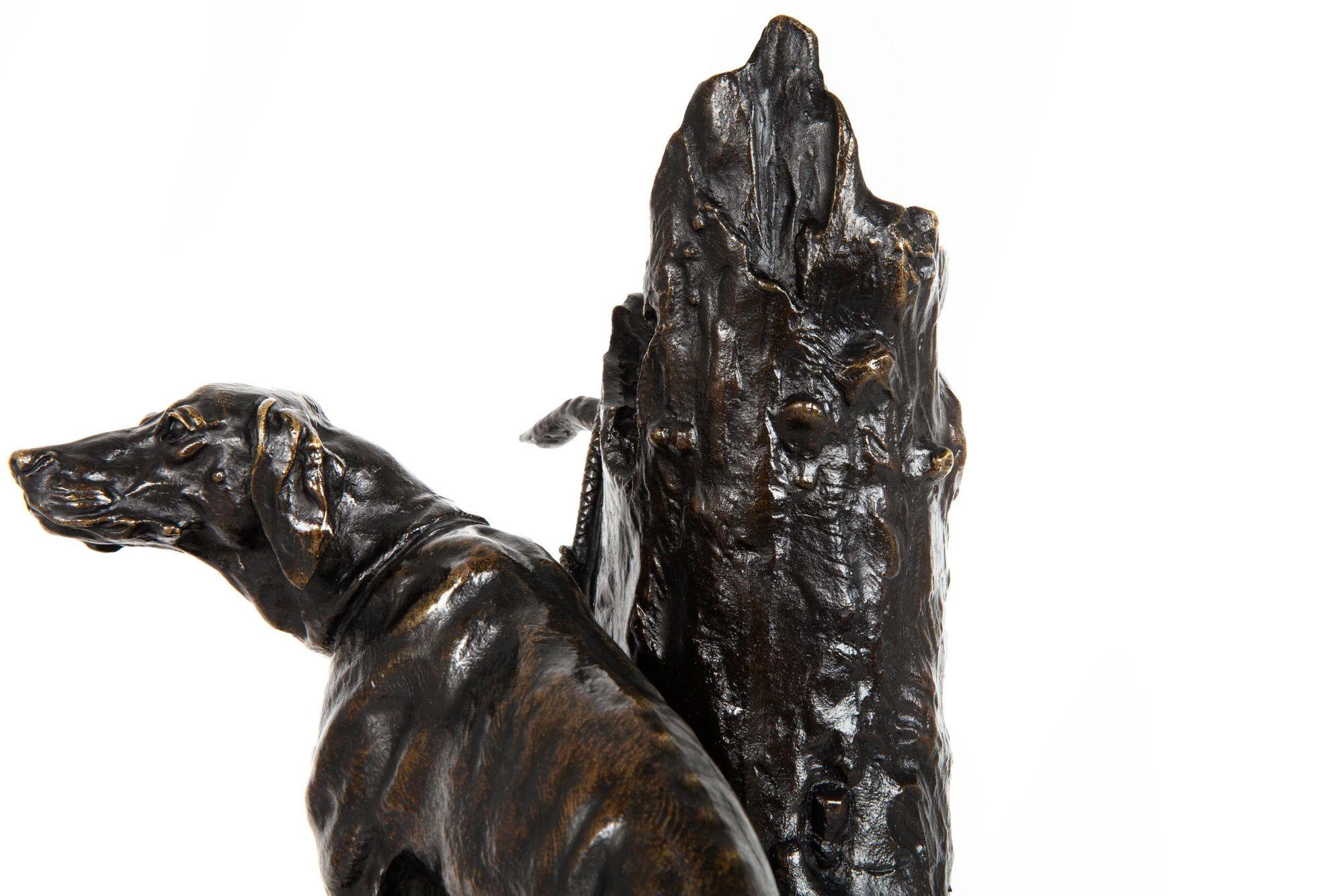 French 19th Century Bronze Sculpture “Gardant du Gibier” by Pierre-Jules Mêne For Sale 5