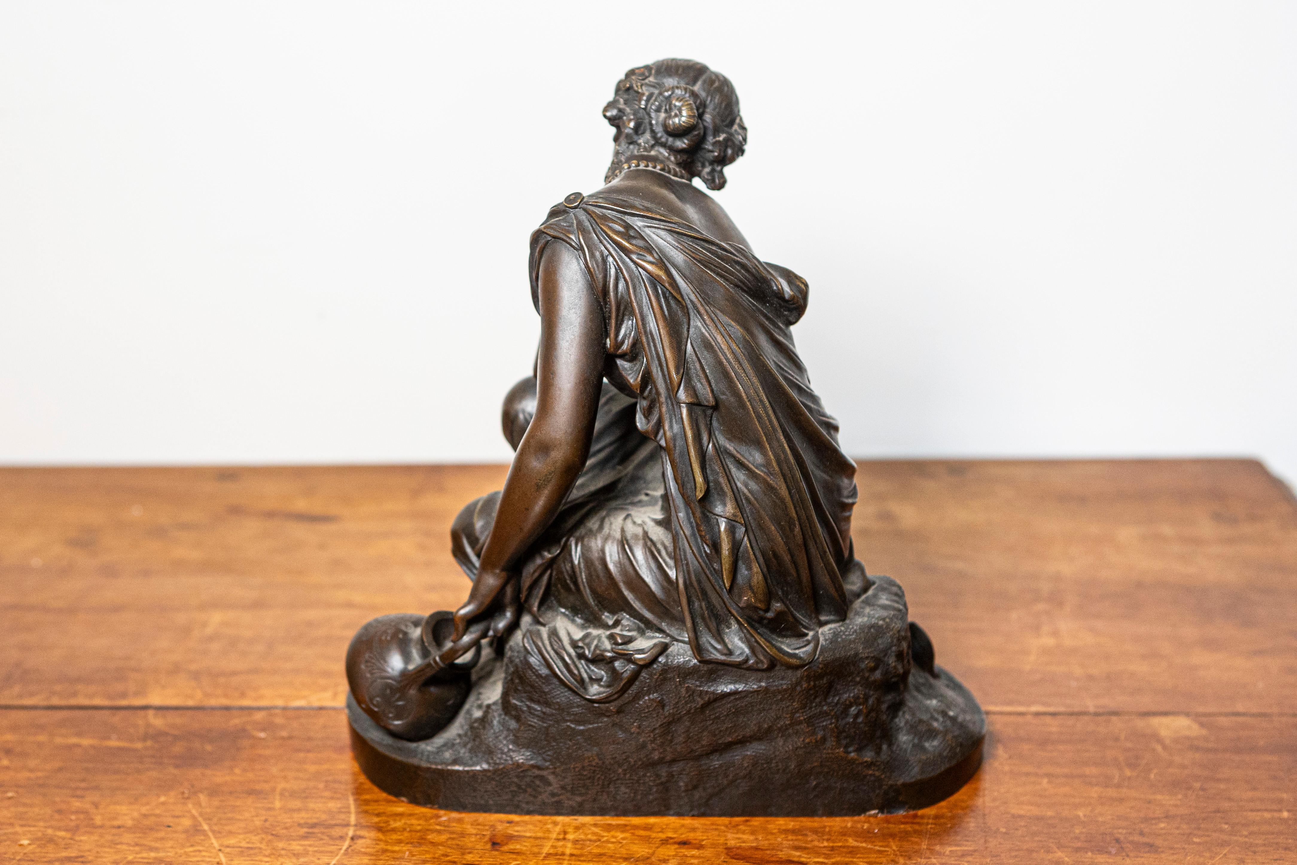 French 19th Century Bronze Sculpture of a Maiden with a Jug by Schoenewerk 7