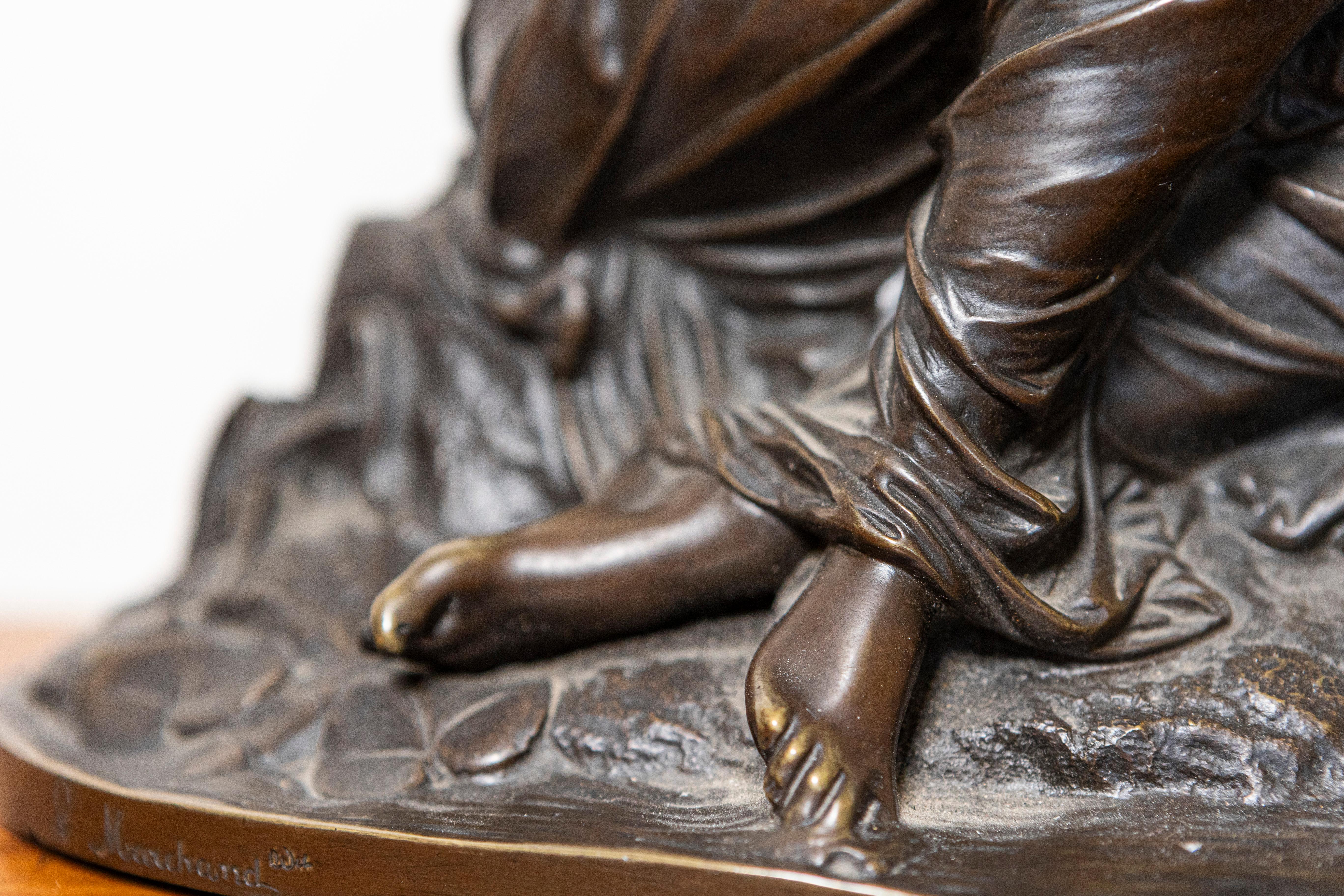 French 19th Century Bronze Sculpture of a Maiden with a Jug by Schoenewerk 1