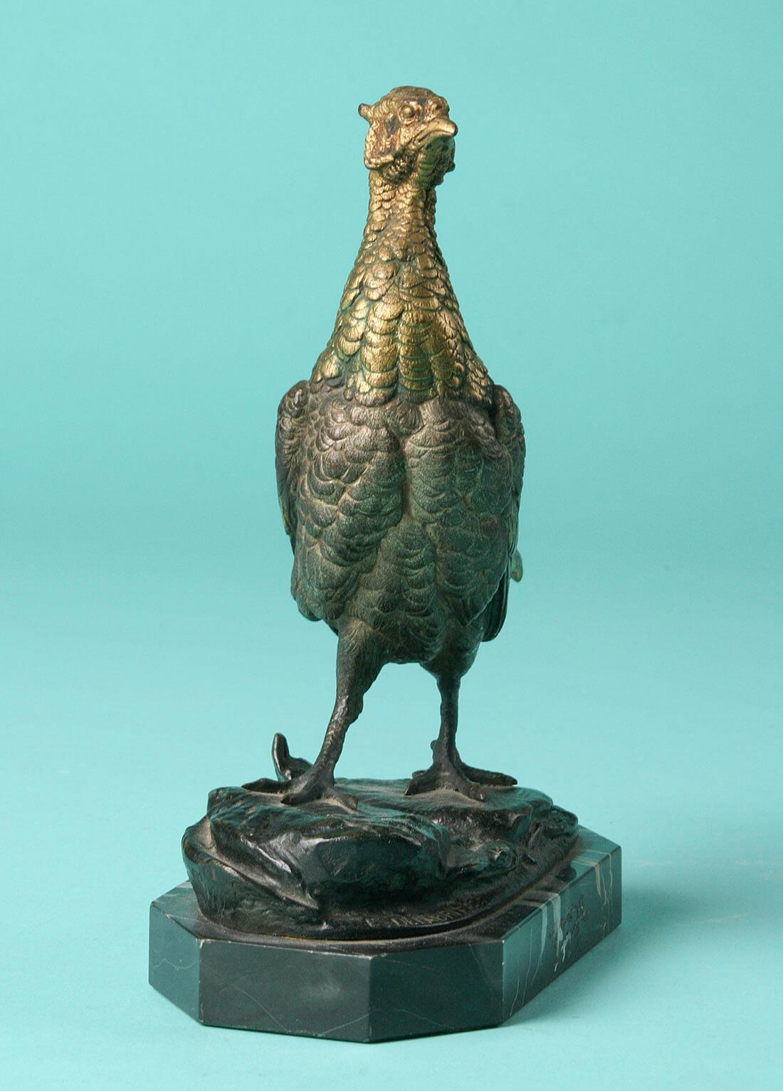 French 19th Century Bronze Statue of a Pheasant by Edouard Delabriere 5