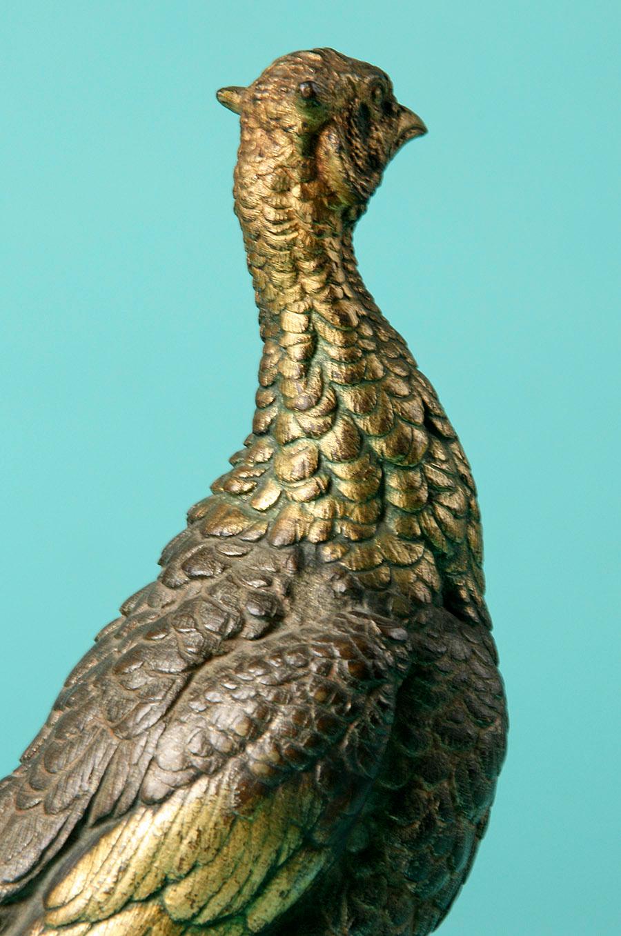 French 19th Century Bronze Statue of a Pheasant by Edouard Delabriere 8