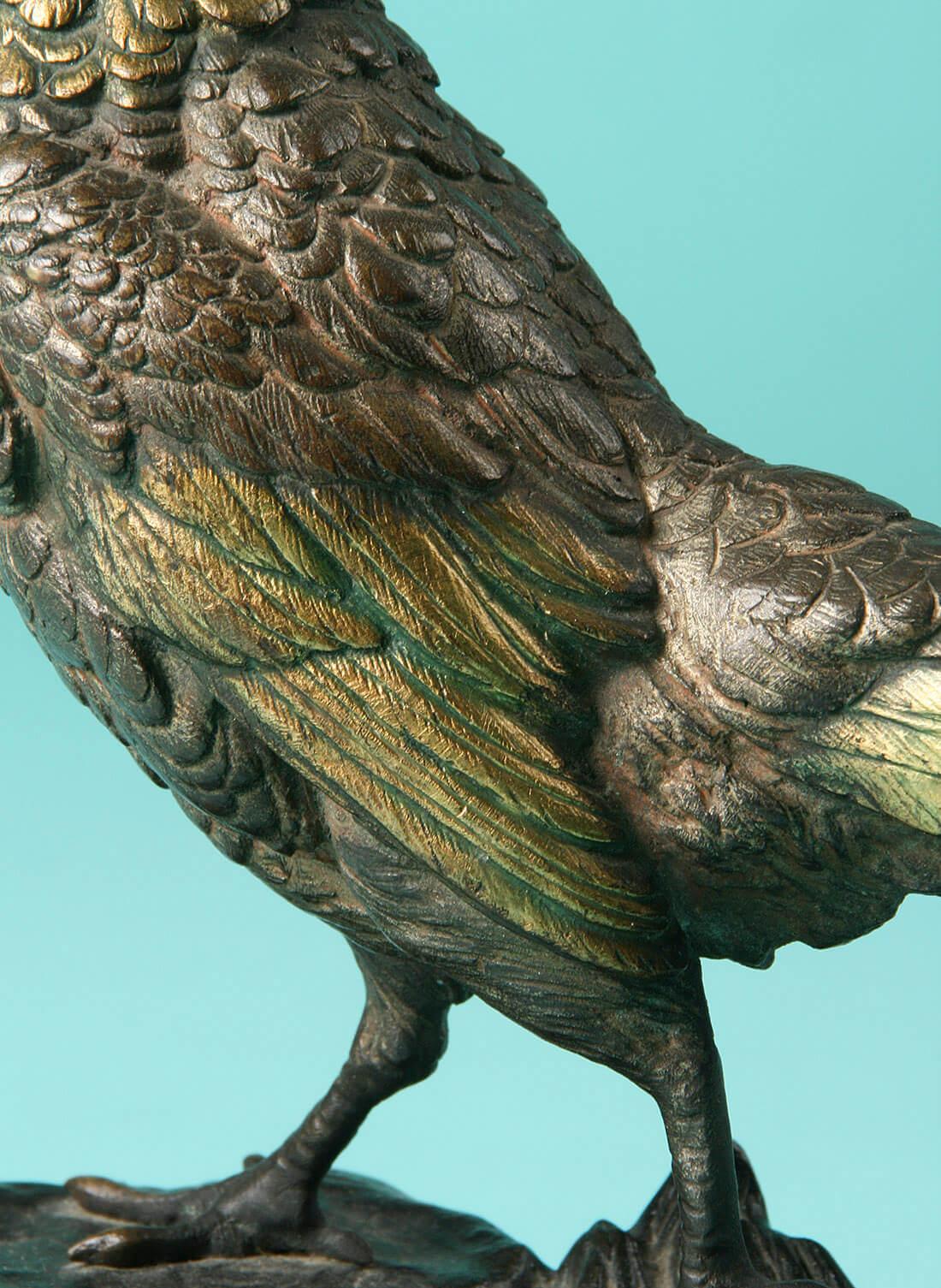 French 19th Century Bronze Statue of a Pheasant by Edouard Delabriere 1