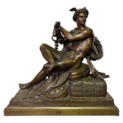 French 19th Century Bronze Statue of Hermes Signed Elias Robert
