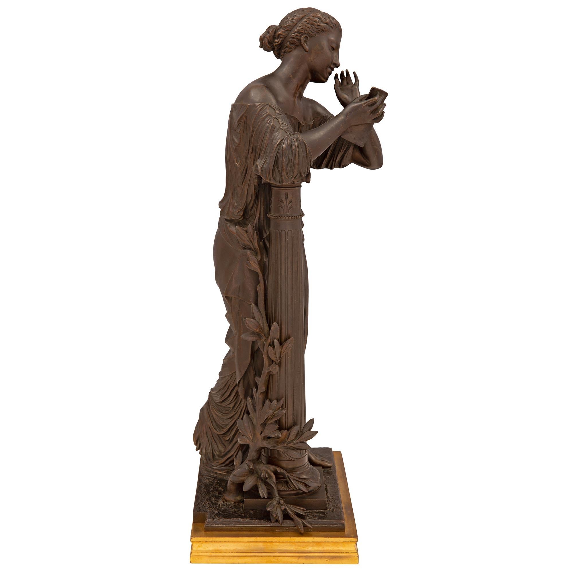 Bronzestatue aus dem 19. Jahrhundert, signiert H. Dumaige, Frankreich (Louis XVI.) im Angebot