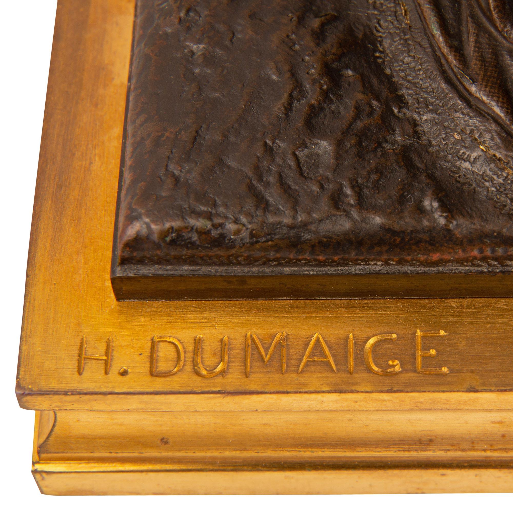 Statue française du 19ème siècle en bronze, signée H. Dumaige en vente 1